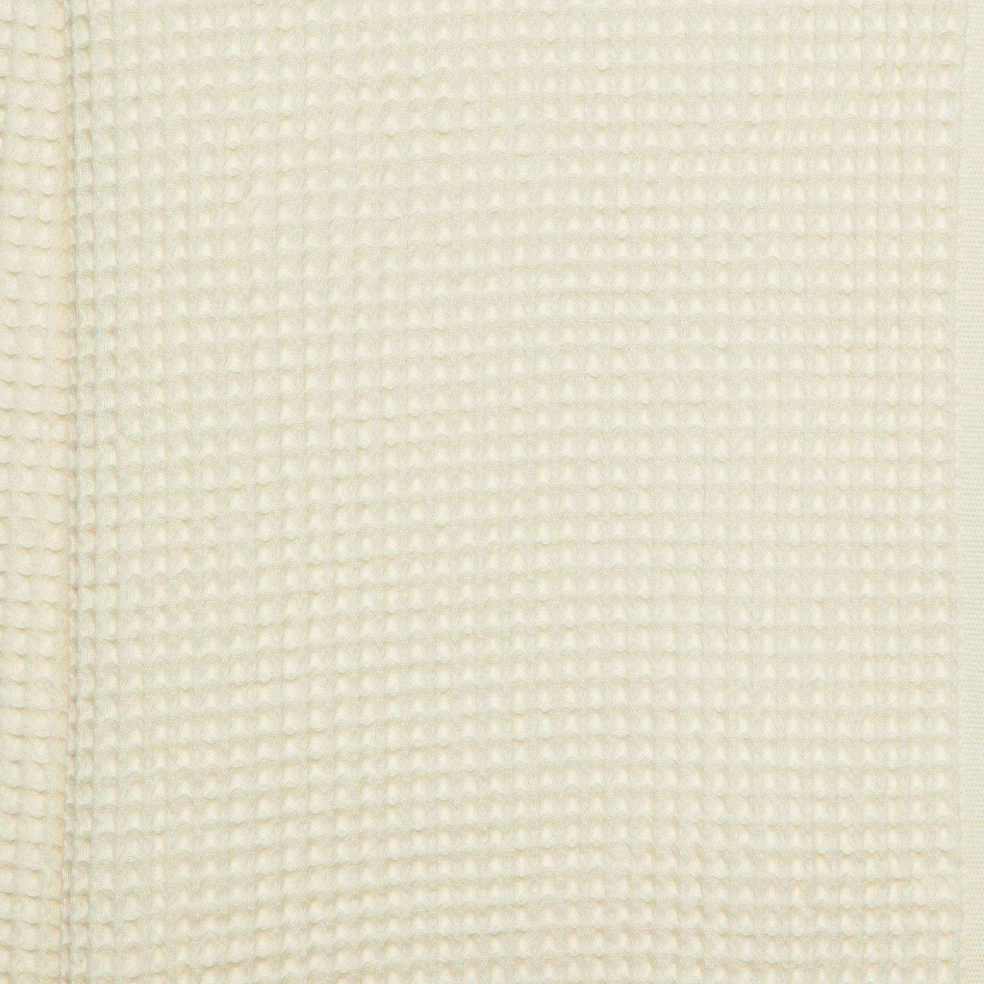 Pre Owned Loewe Ivory Logo Cotton Waffle Fringed Beach Towel 