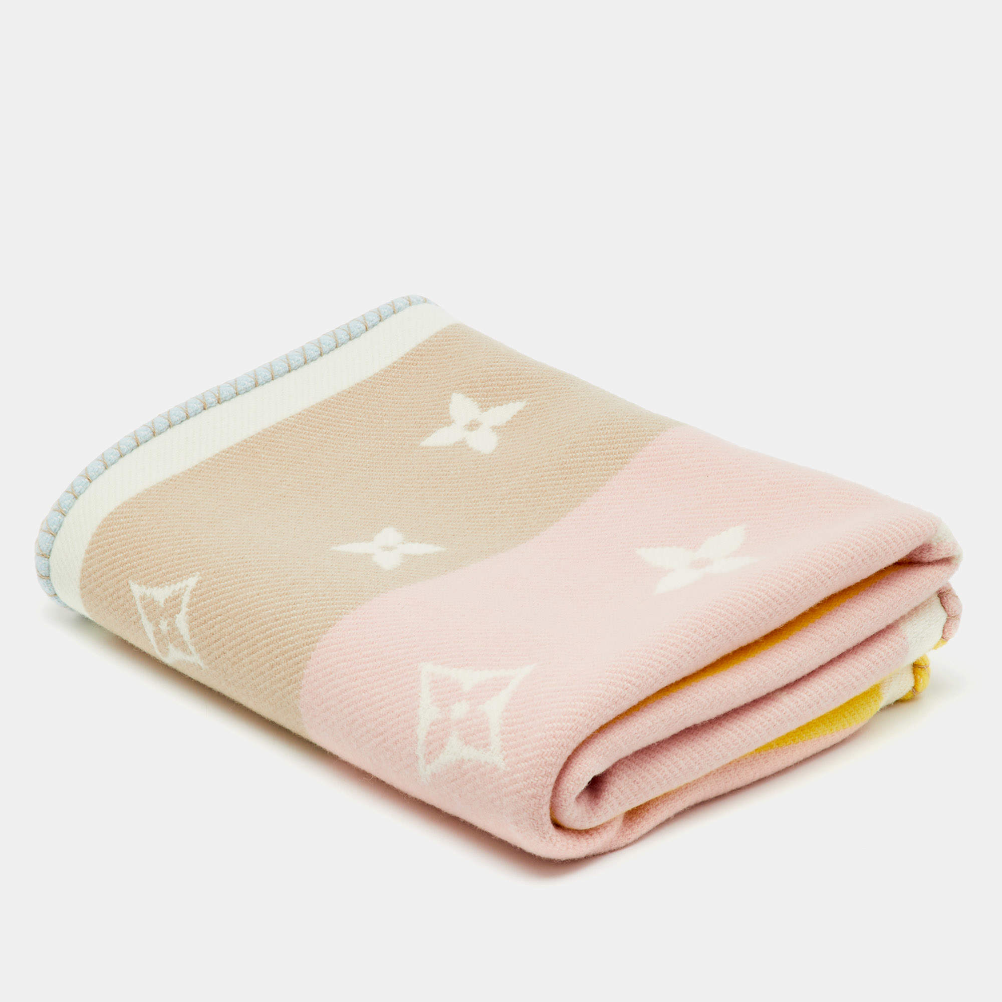 Pre Owned Louis Vuitton Multicolor Meli-Melo Plaid Wool Blanket