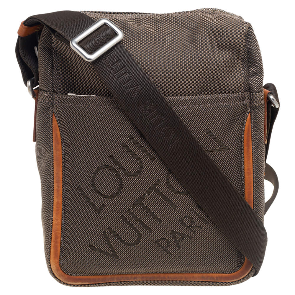 Auth Louis Vuitton Damier Geant Citadin PM Shoulder Cross Bag M93043 Brown