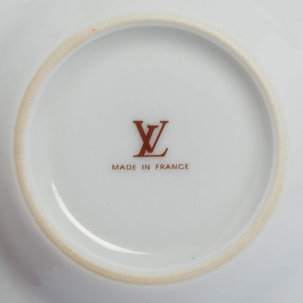 Louis Vuitton VIP Room Espresso Cup set: Brown & 24k Gold, rare, authentic  LV