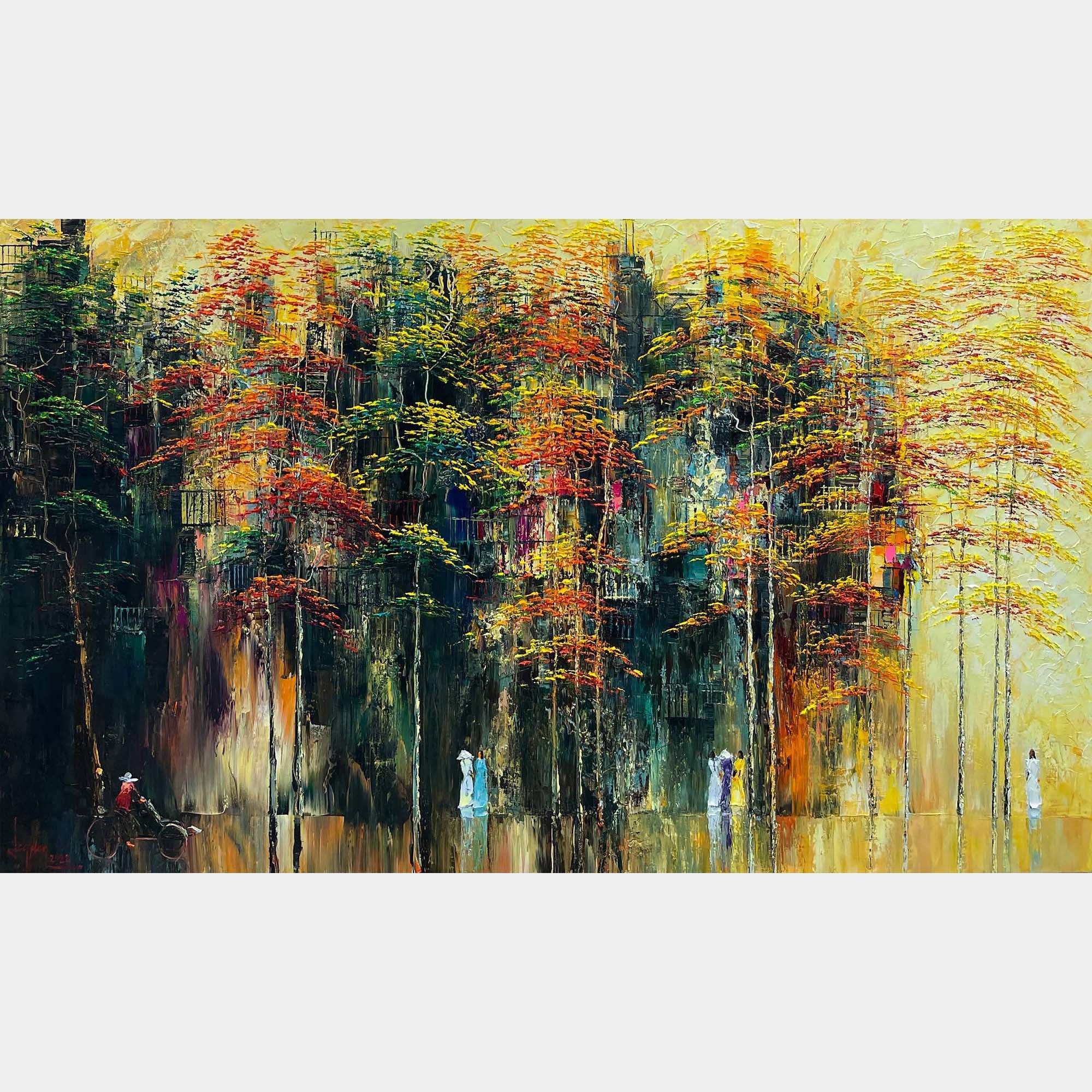 Old Dormitory In Fall By Quan Le, Vietnam,2022 (90 X 150)