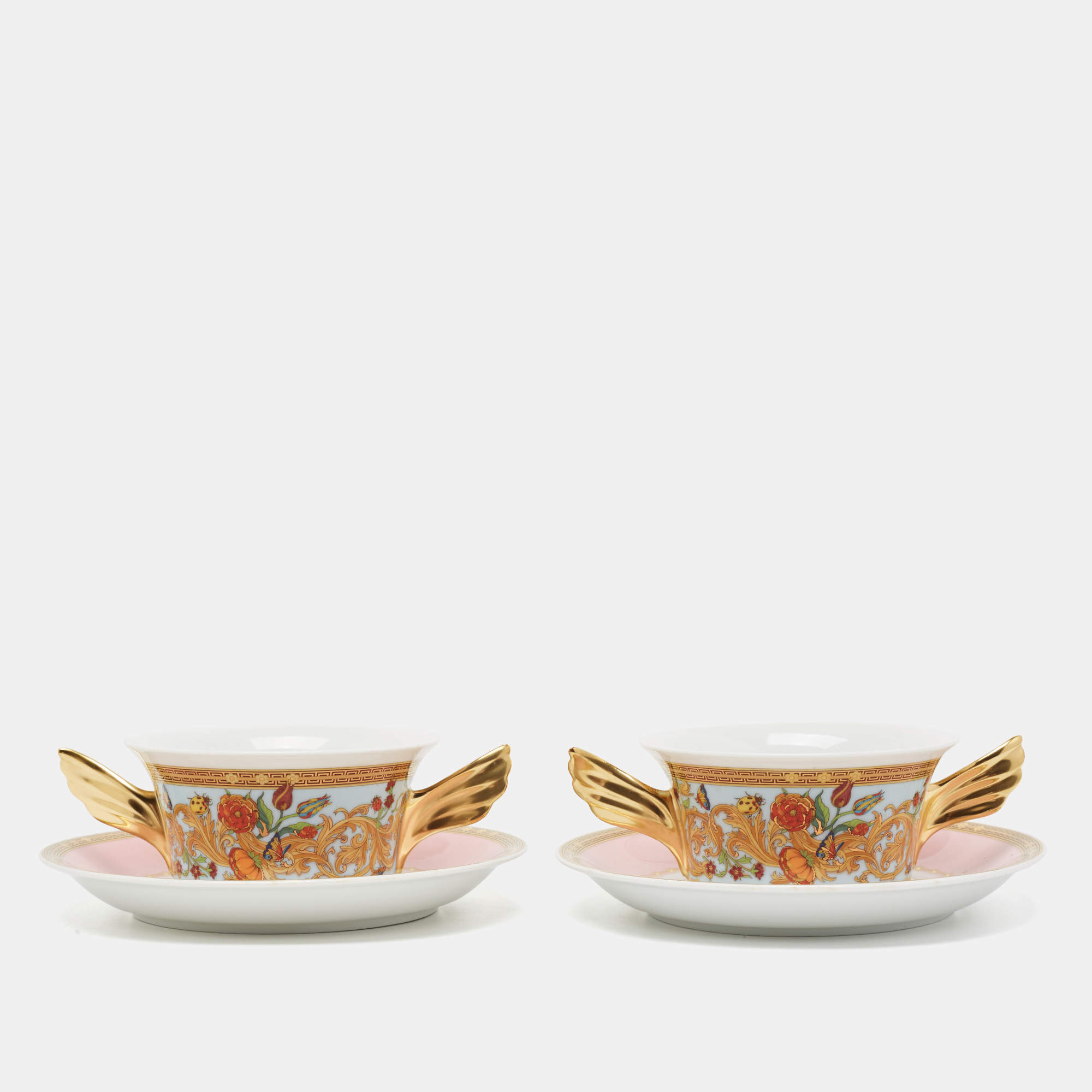 Rosenthal Meets Versace Le jardin de Versace Creamsoup Cup with Saucer Set of 2