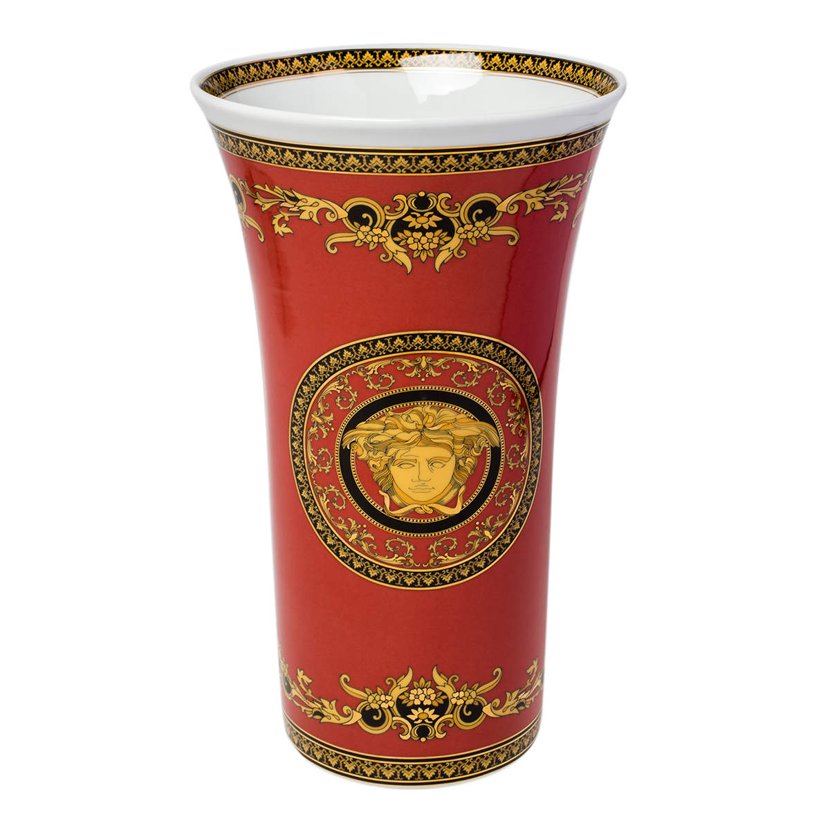 Rosenthal Meets Versace Medusa Red Porcelain Vase