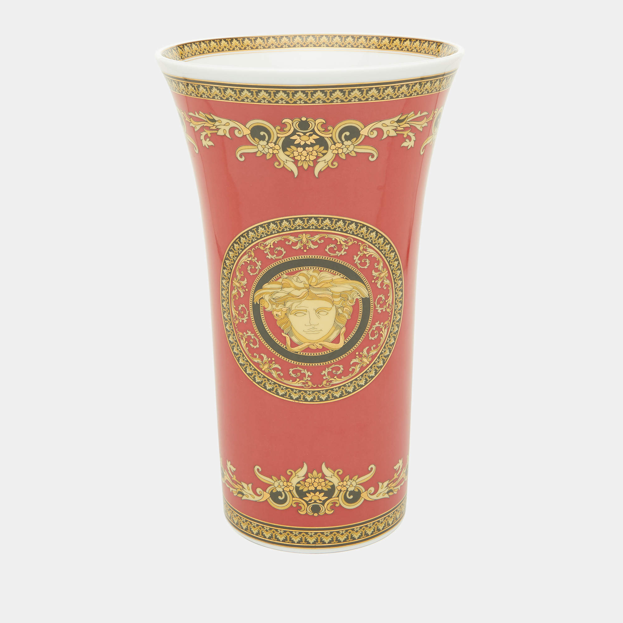 Rosenthal Meets Versace Medusa Red Porcelain Vase
