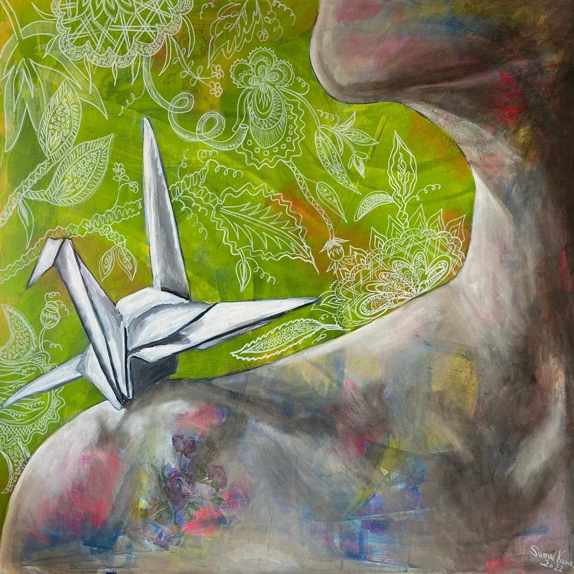 Hope flies by Samar Kamel, Egypt, 2023 (100 x 100)