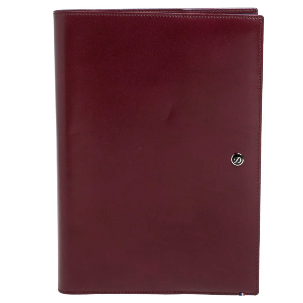 S.T.Dupont Burgundy Leather Line D A5 Cover and Notebook