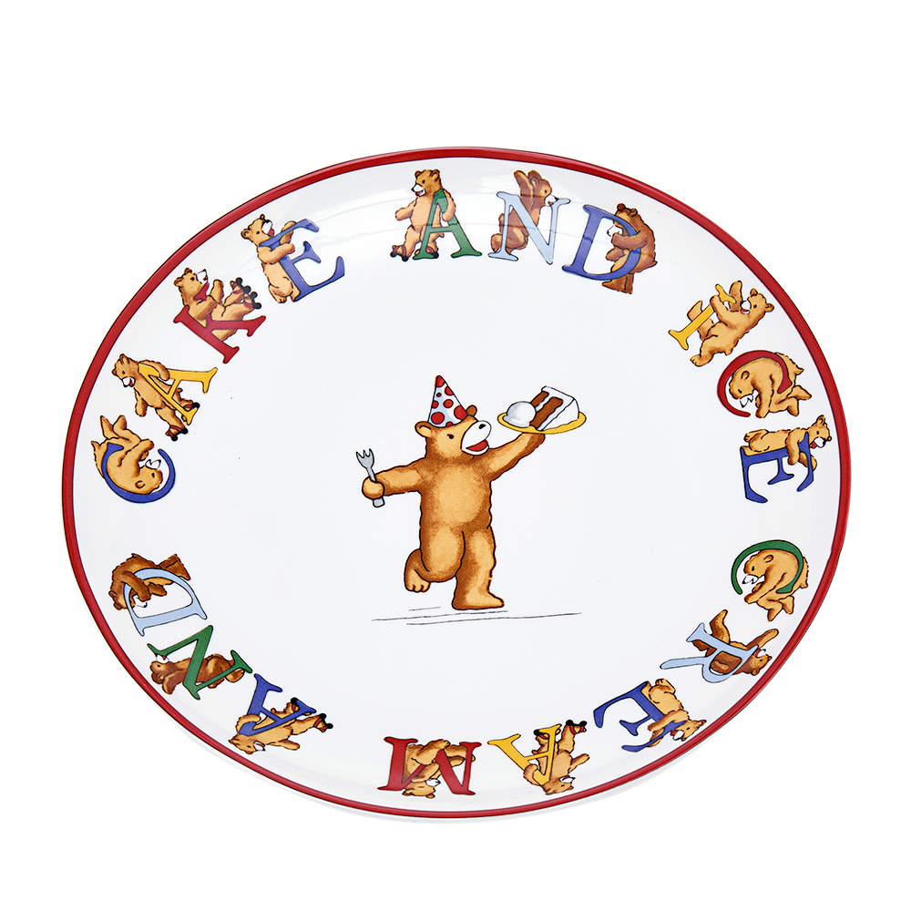 Tiffany & Co. White Alphabet Bears Birthday Cake Plate 