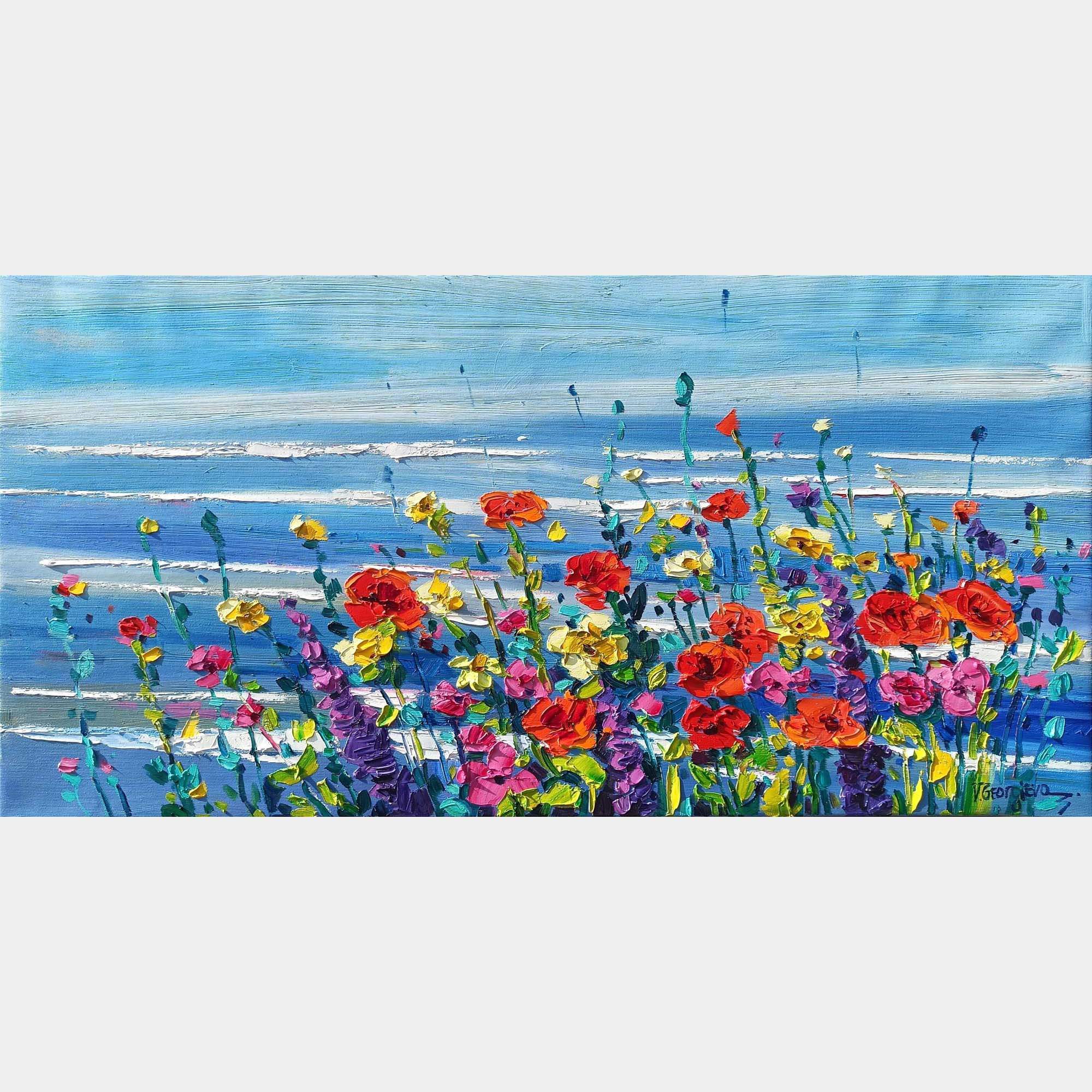 Flowers On The Coast By Vanya Georgieva, Italy,2023 (40 X 80)