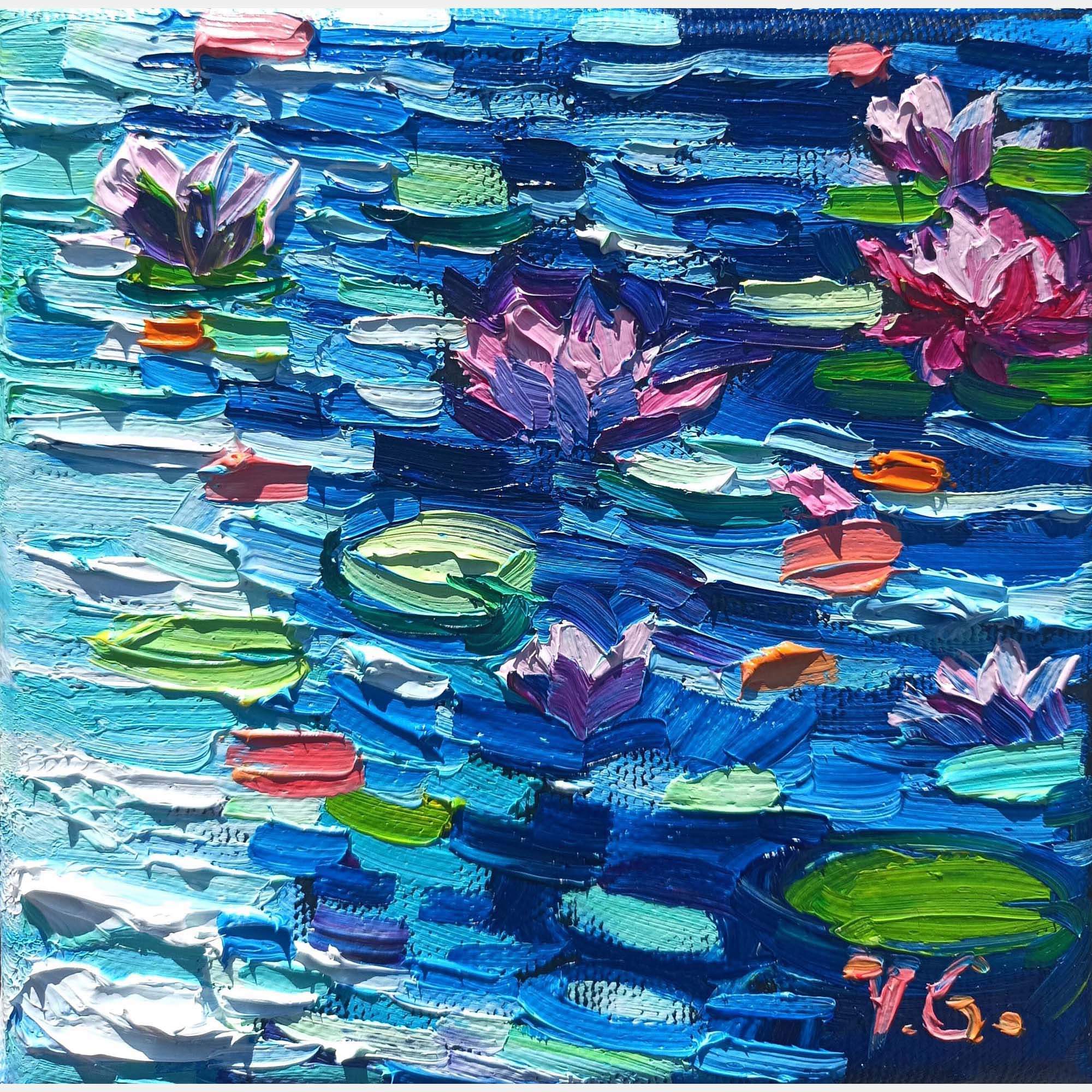 Water Lilies Reflections 4 By Vanya Georgieva, Italy,2024 (13 X 13)