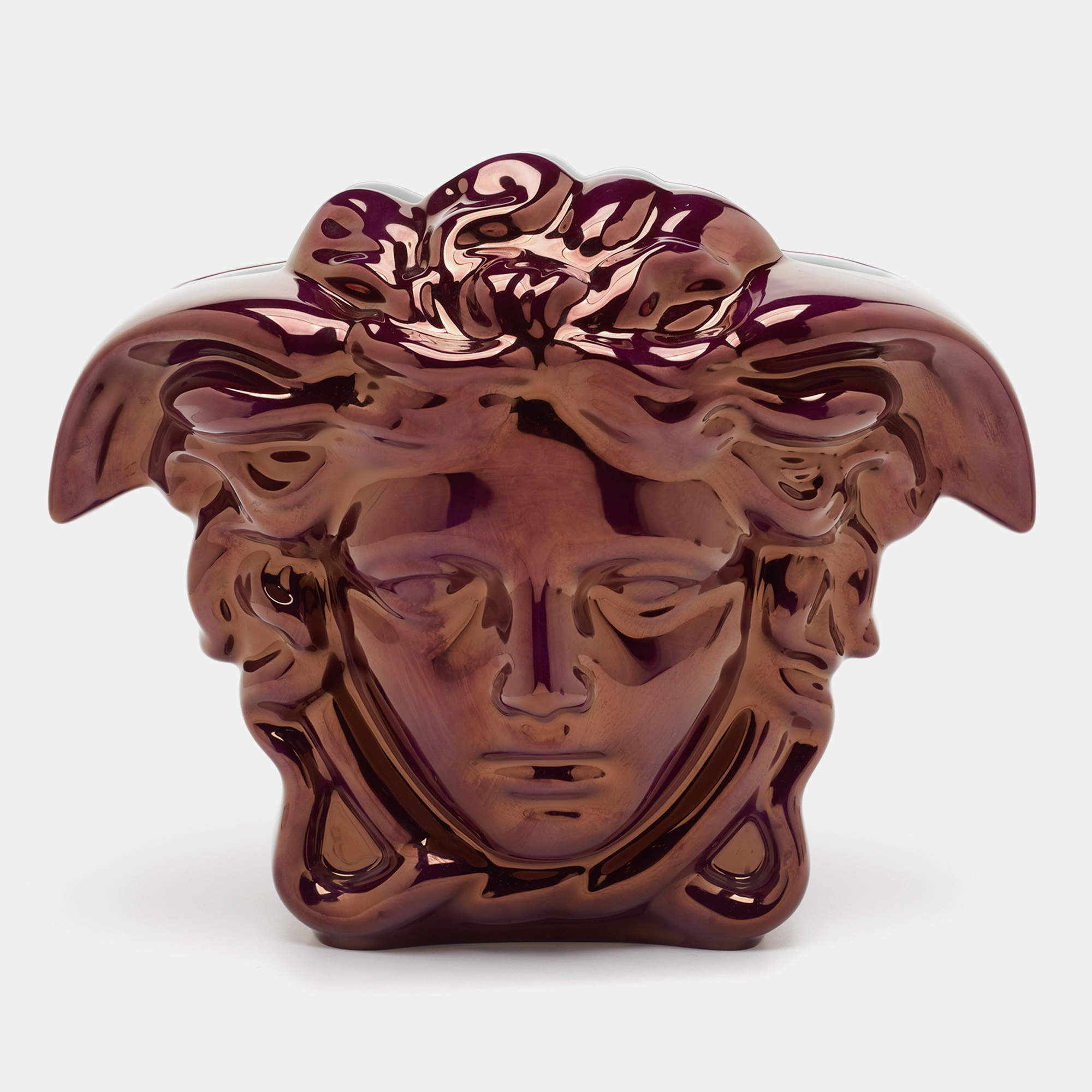 Pre Owned Versace X Rosenthal Fuchsia Medusa Grande Vase 30cm