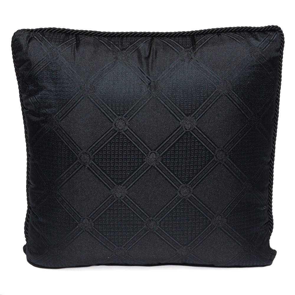 Pre Owned Versace Medusa Black Cotton Cushion