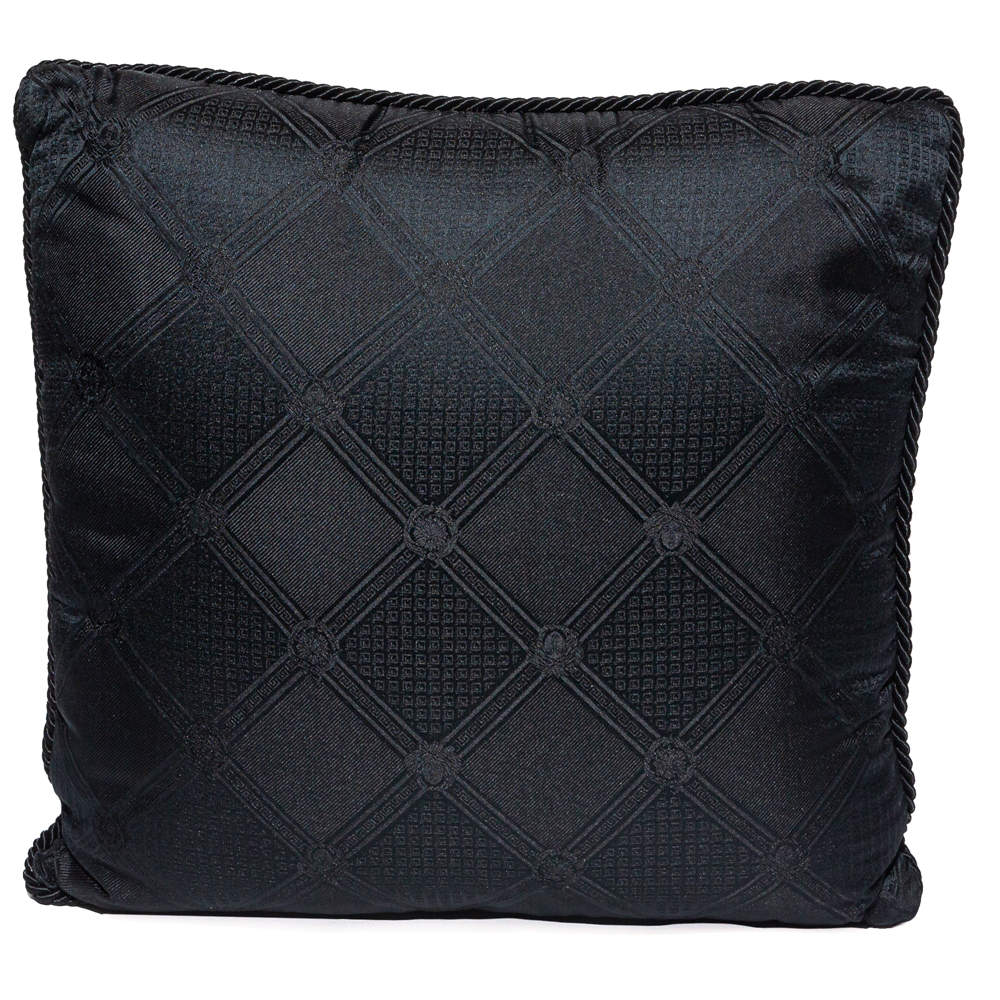 Pre Owned Versace Medusa Black Cotton Cushion