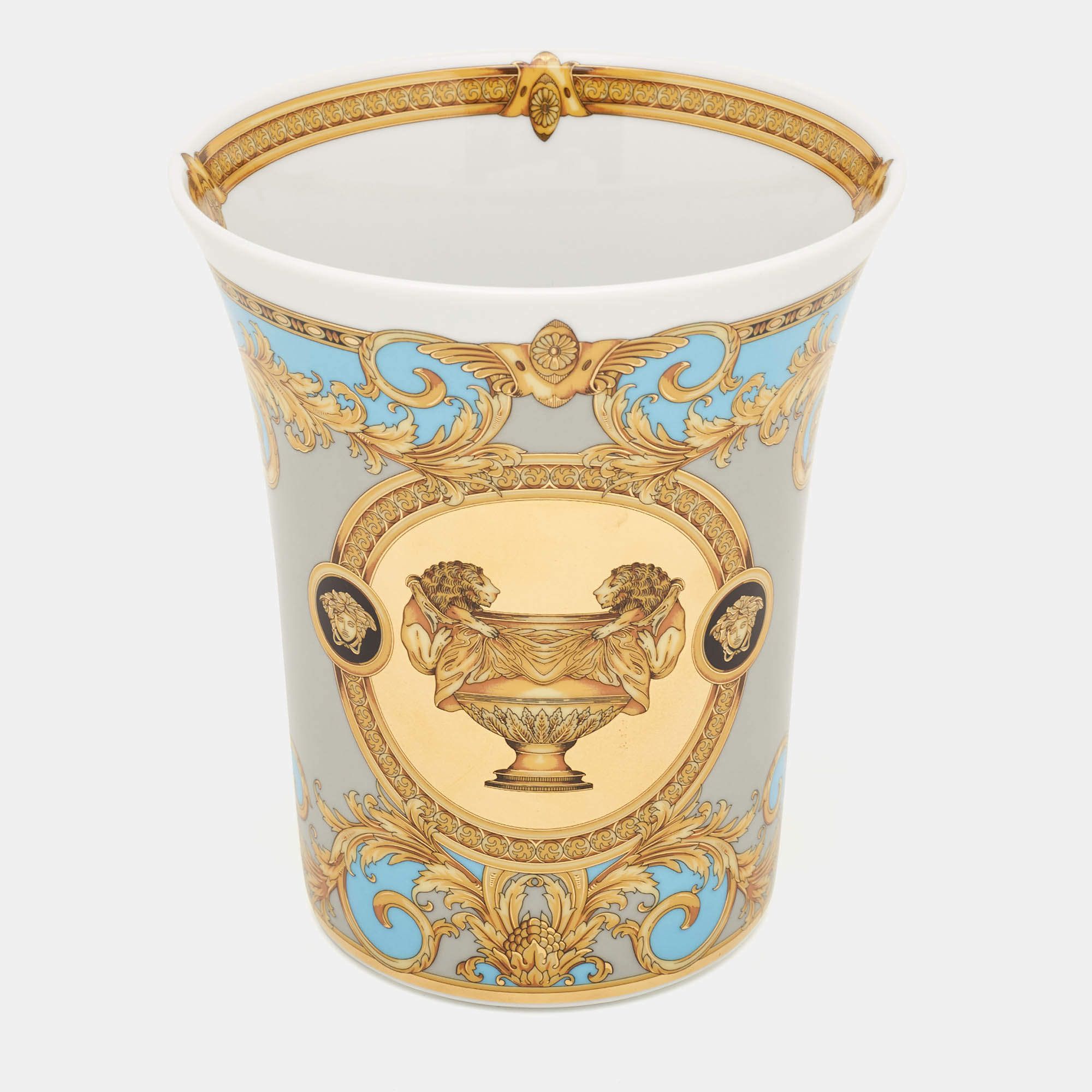 Pre Owned Versace x Rosenthal Prestige Gala Le Bleu Porcelain Vase