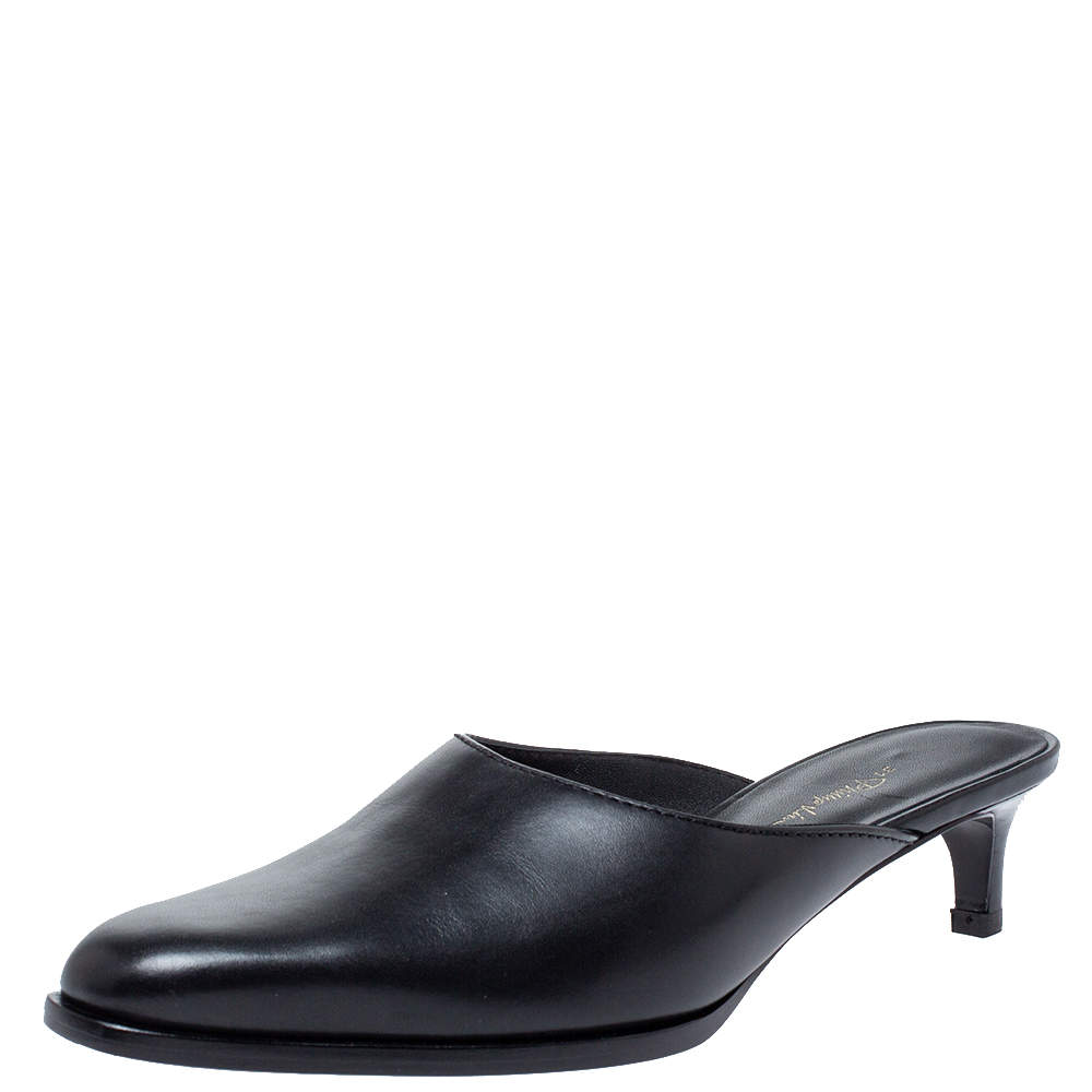مملوكة مسبقًا 3.1 Phillip Lim Black Leather Mule Sandals Size 35