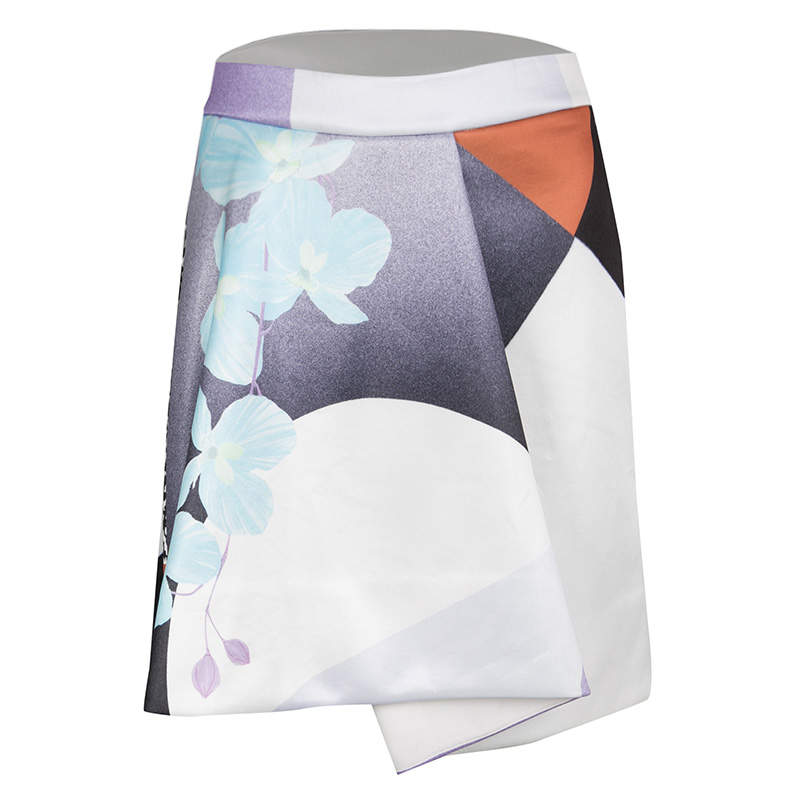 مملوكة مسبقًا 3.1 Philip Lim Multicolor Soleil Print Rounded Fold Detail Skirt XS