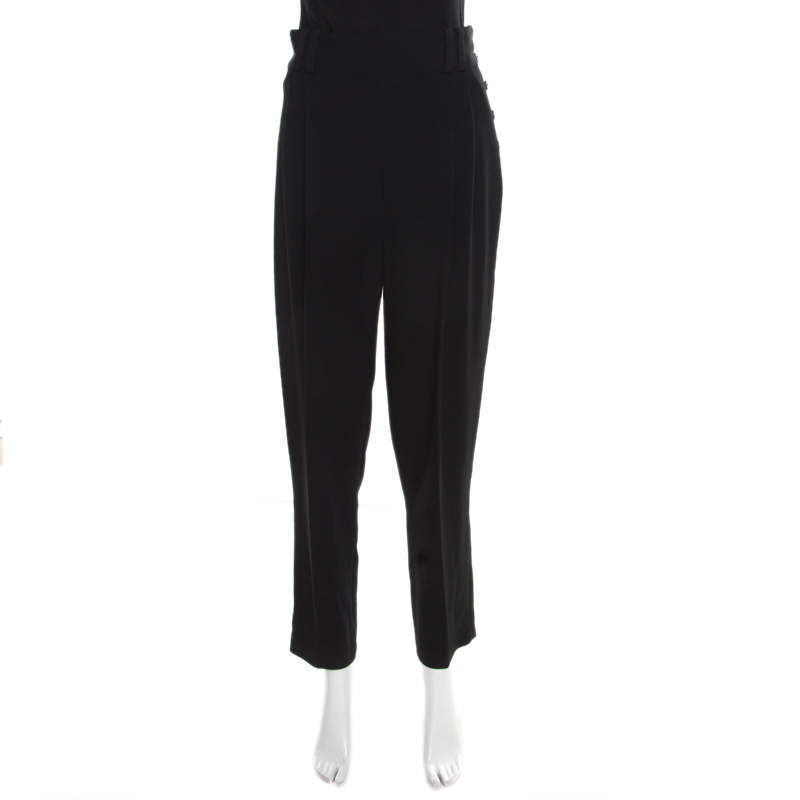 Pre Owned 3.1 Phillip Lim Black High Rise Side Buttoned Trousers S