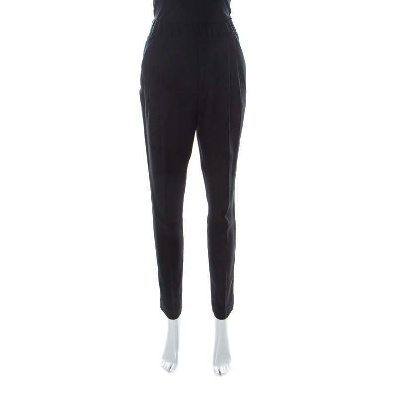 Pre Owned 3.1 Phillip Lim Black Silk Draped Pocket Elasticised Waist Trousers S 