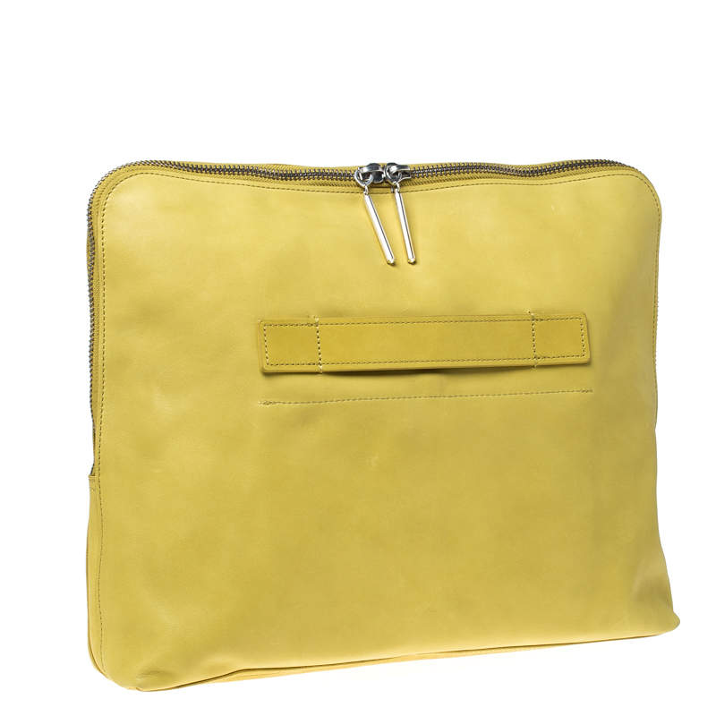 3.1 Phillip Lim Yellow Leather 31 Minute Portfolio Clutch Bag 3.1