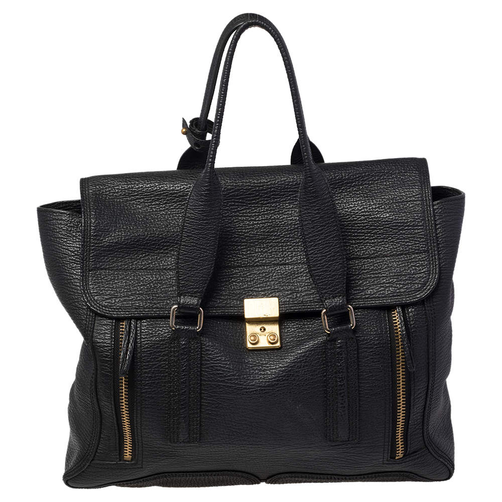 Pre Owned 3.1 Phillip Lim Black Leather Large Pashli Satchel