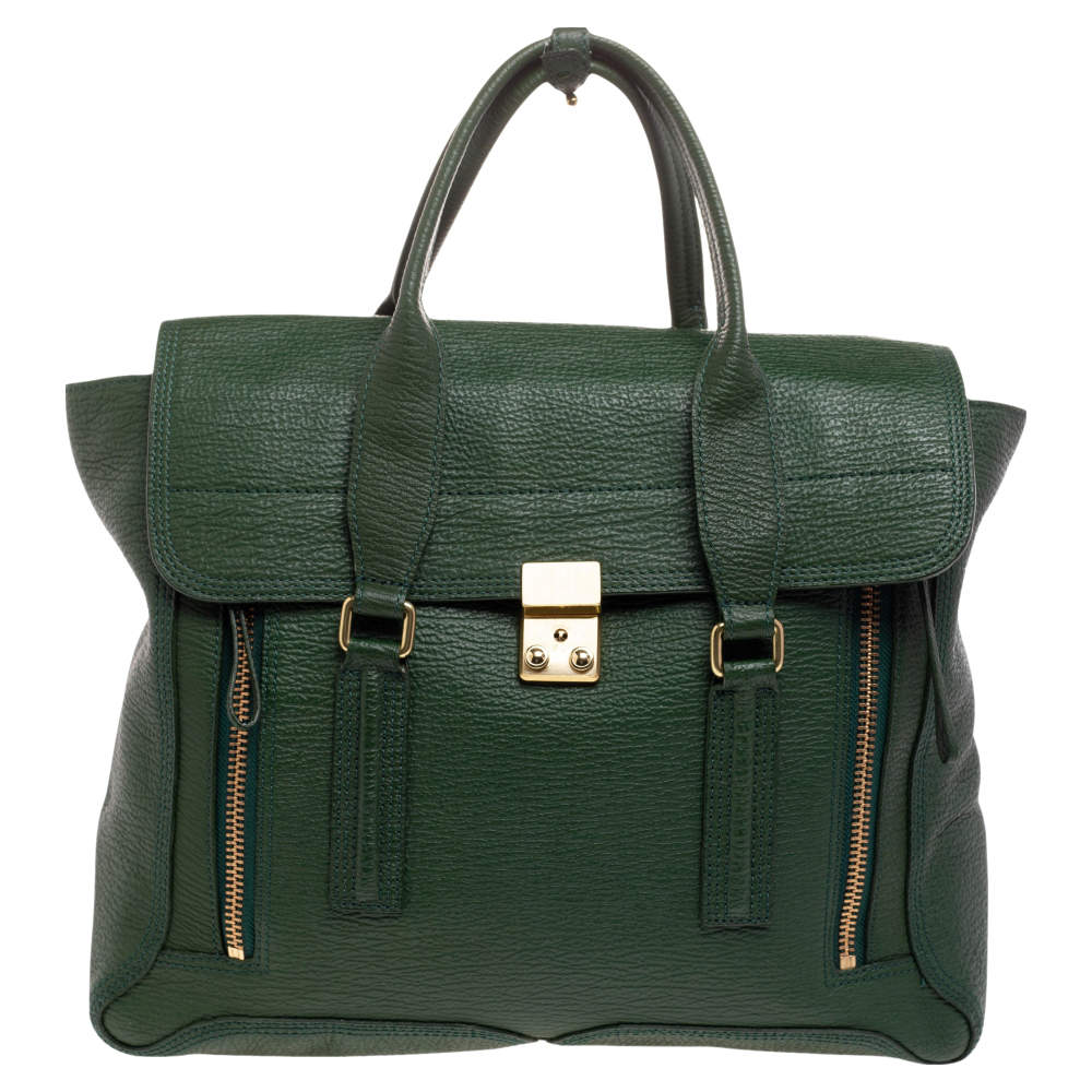 Pre Owned حقيبة ساتشل 3.1 فيليب ليم باشلي جلد أخضر كبيرة