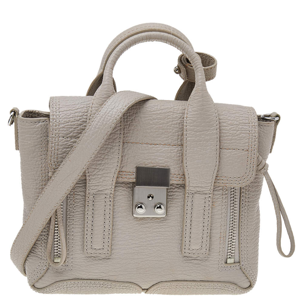Pre Owned 3.1 Phillip Lim Grey Leather Mini Pashli Satchel