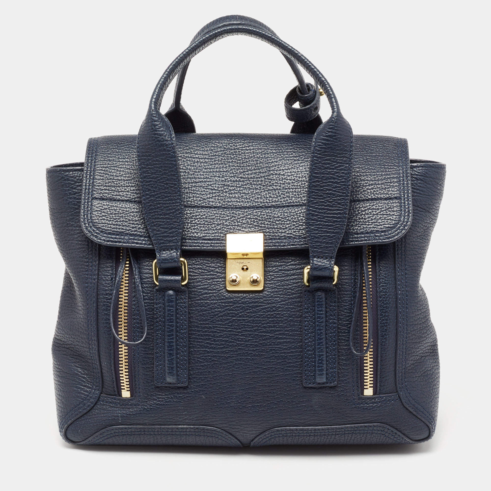 3.1 Phillip Lim Blue Leather Pashli Medium Satchel