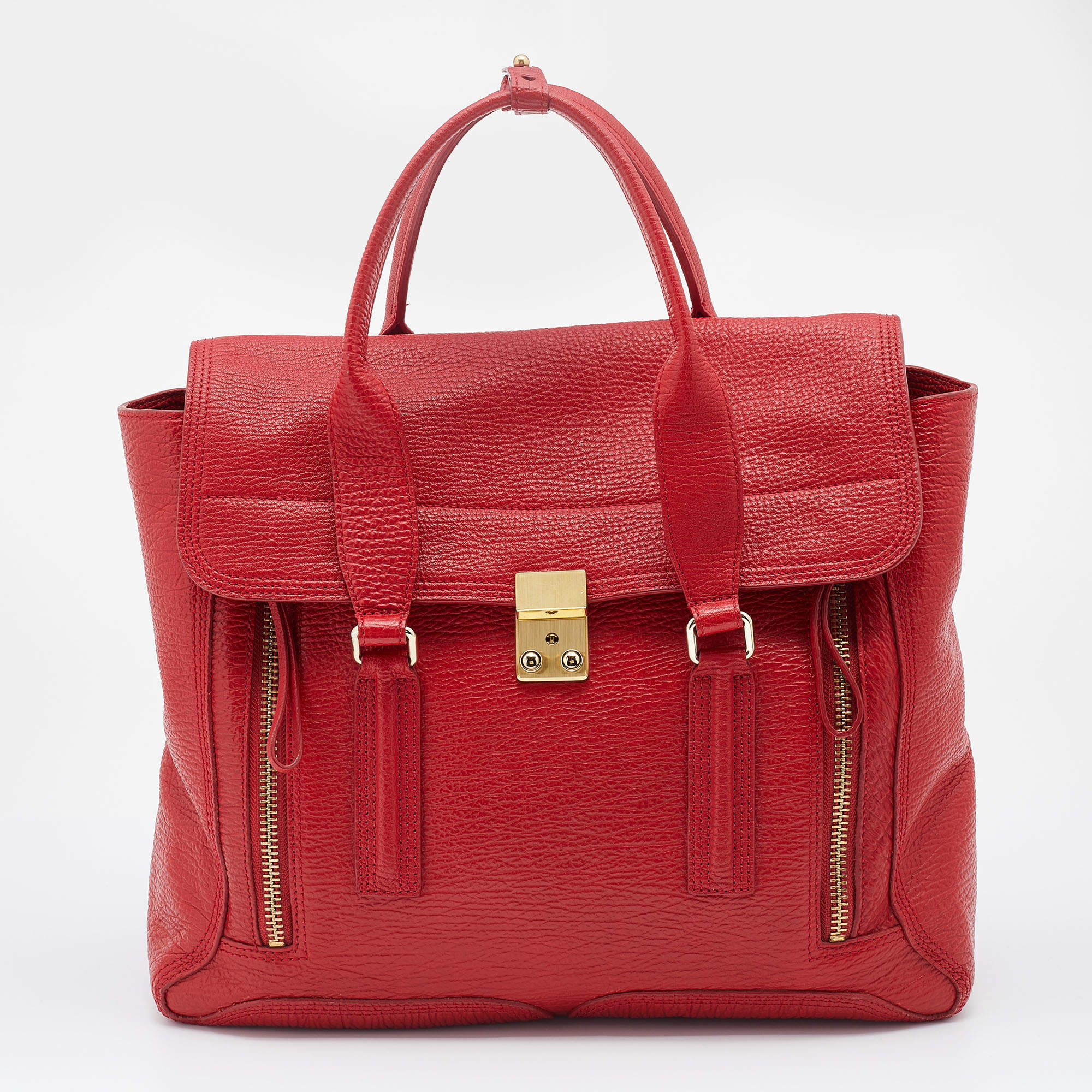 Pre Owned 3.1 Phillip Lim Red Leather Pashli Large Satchel