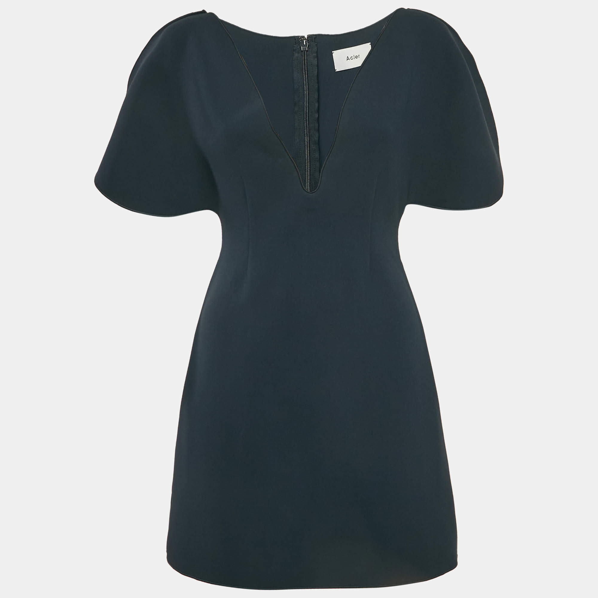 Pre Owned Alcer Blue Crepe Rogeron Mini Dress S