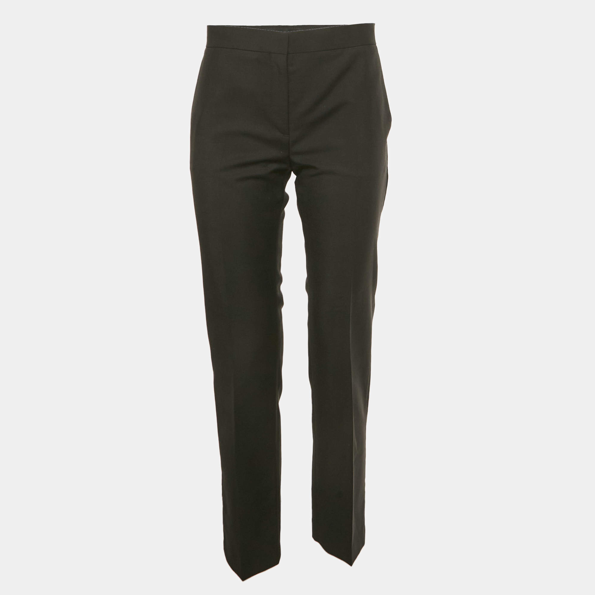 Pre Owned Acne Studios Black Wool Formal Trousers S