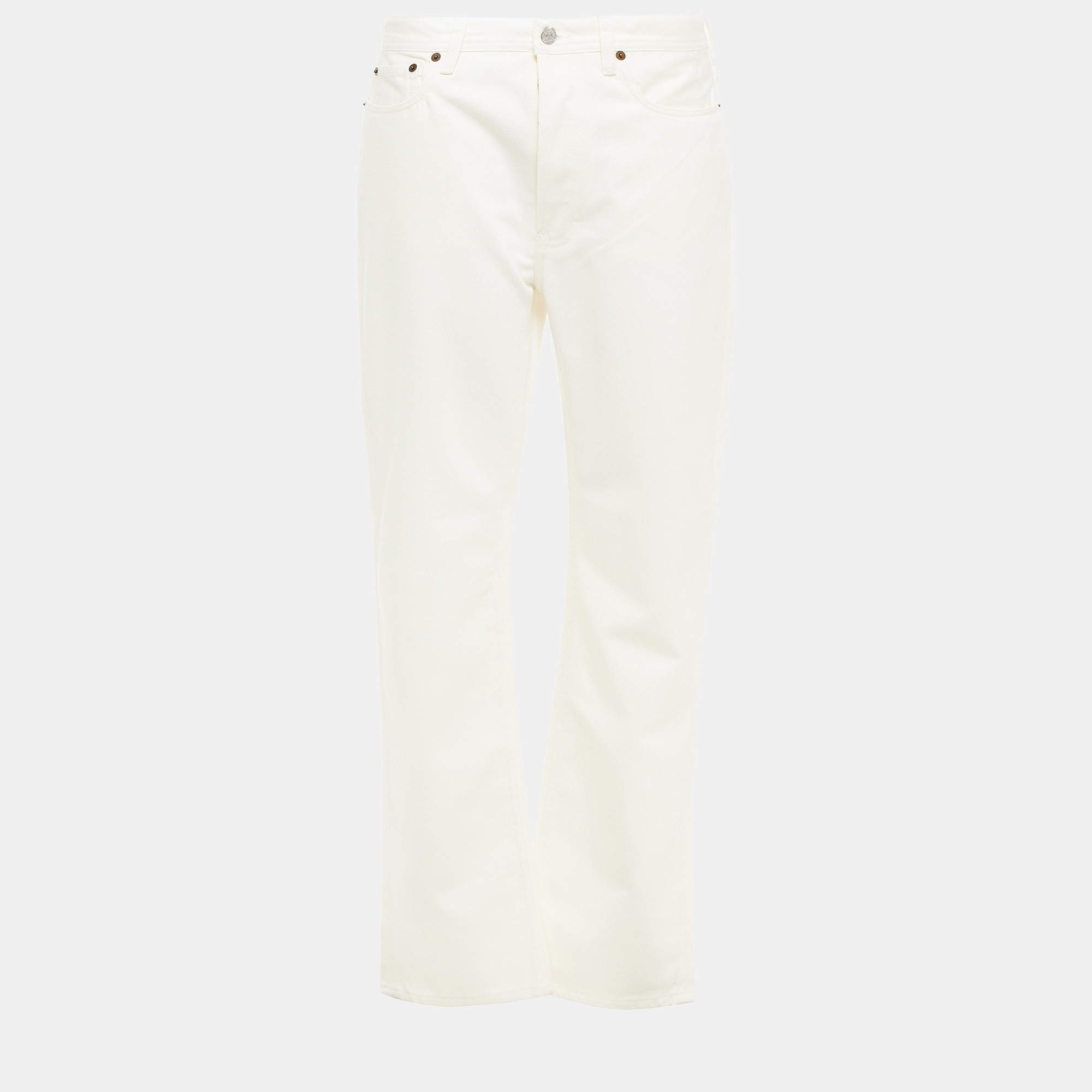 Acne Studios Bla Konst White Cotton Straight Leg Jeans M (SIZE 30)