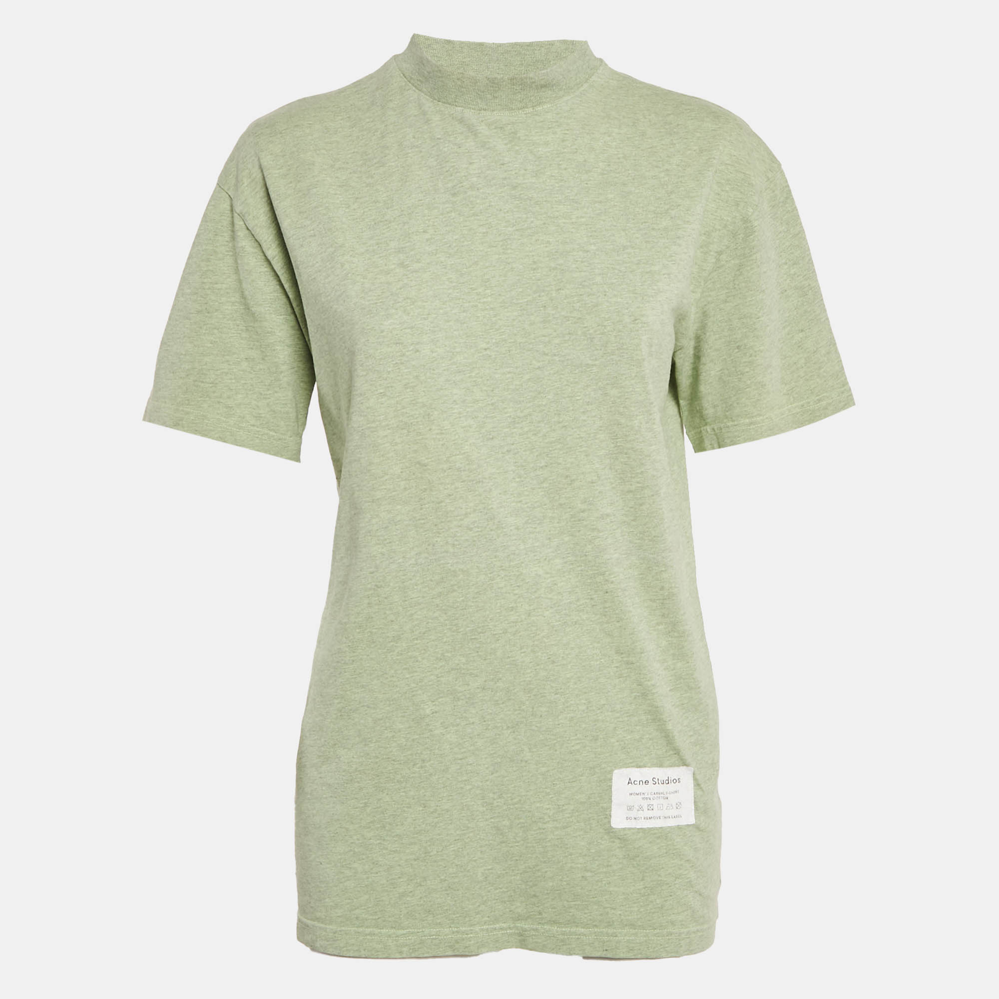 Acne Studios Green Care Label Applique Jersey Crewneck T-shirt XXS