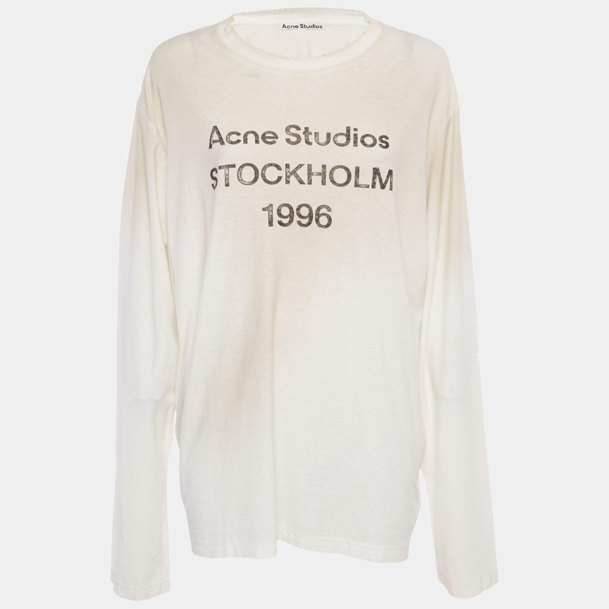 VIP【関税送料無料】希少 Acne Studios Cotton-Hemp T-shirt Acne Studios - Layered print t-shirt - Dark mauve