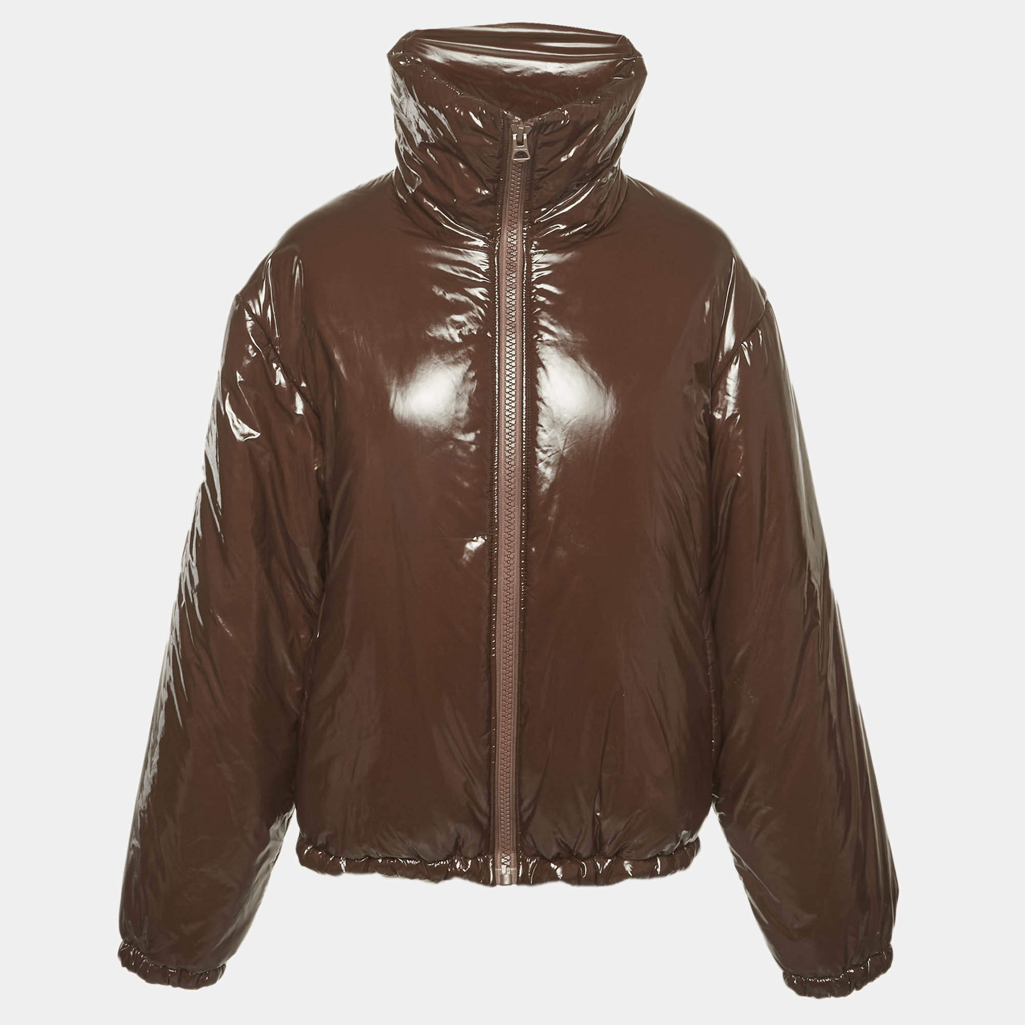مملوكة مسبقًا Acne Studios Brown Coated Nylon Puffer Jacket M