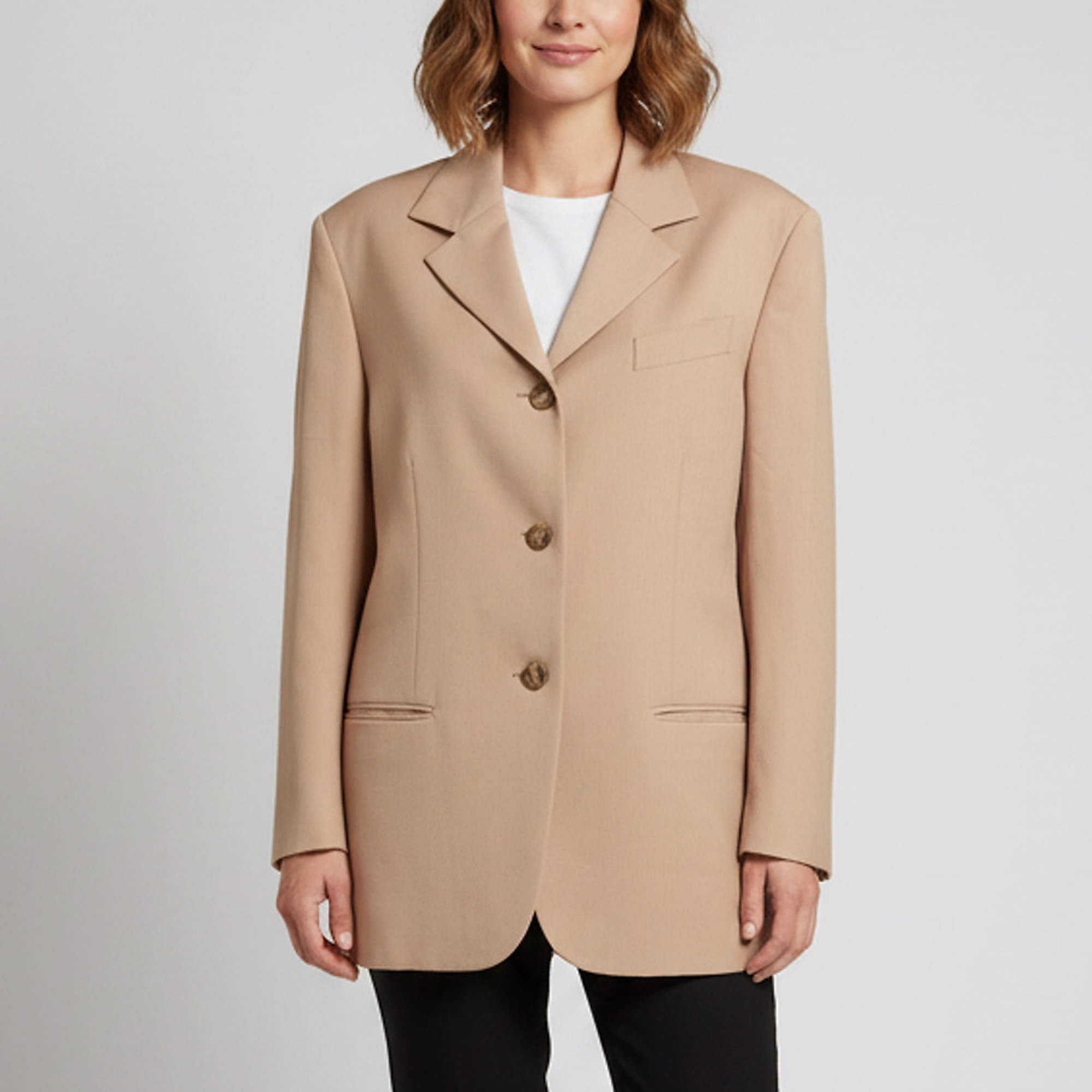 مملوكة مسبقًا Acne Studios Brown Wool Blend Tailored Jacket S