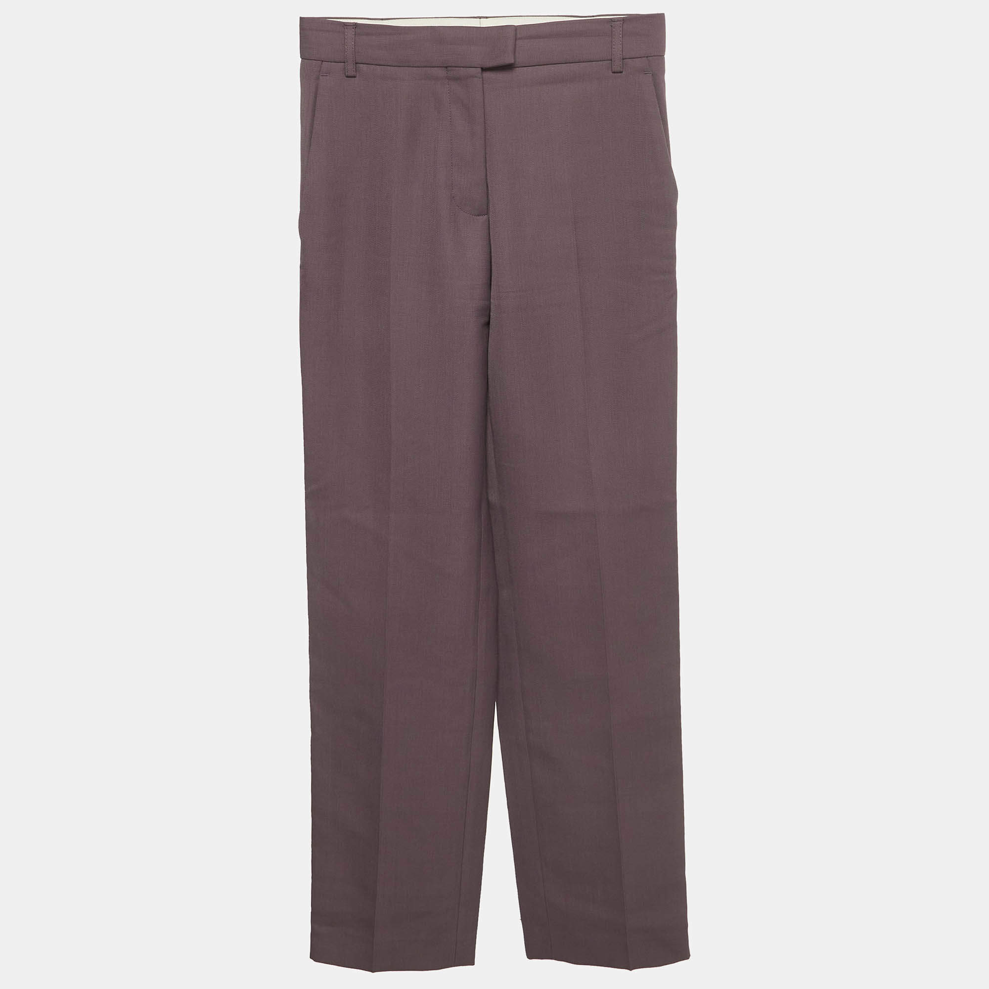 Pre Owned Acne Studios Mauve Wool Blend Regular Fit Trousers XXS