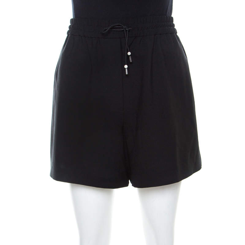 Pre Owned Acne Studios Black Wool Blend Drawstring Elze Bistretch Shorts S