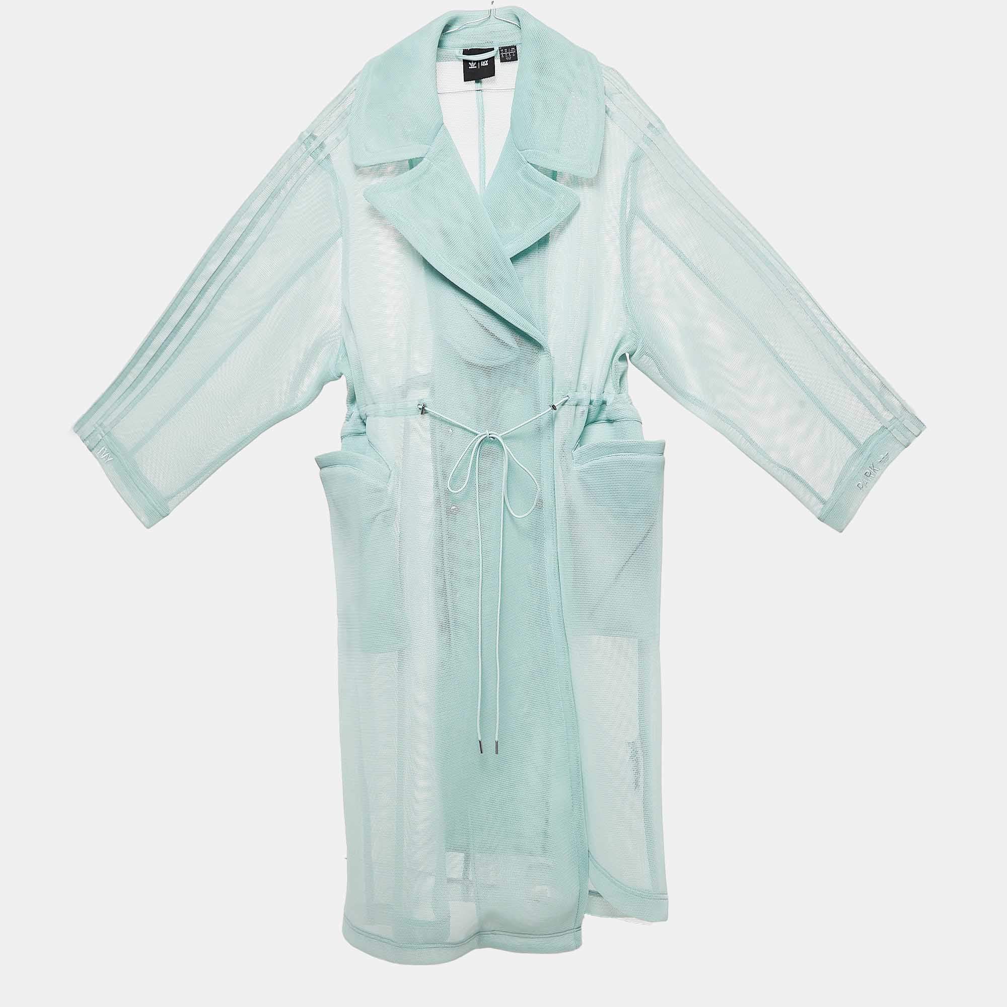 Adidas X Ivy Park Green Mesh Trench Coat S