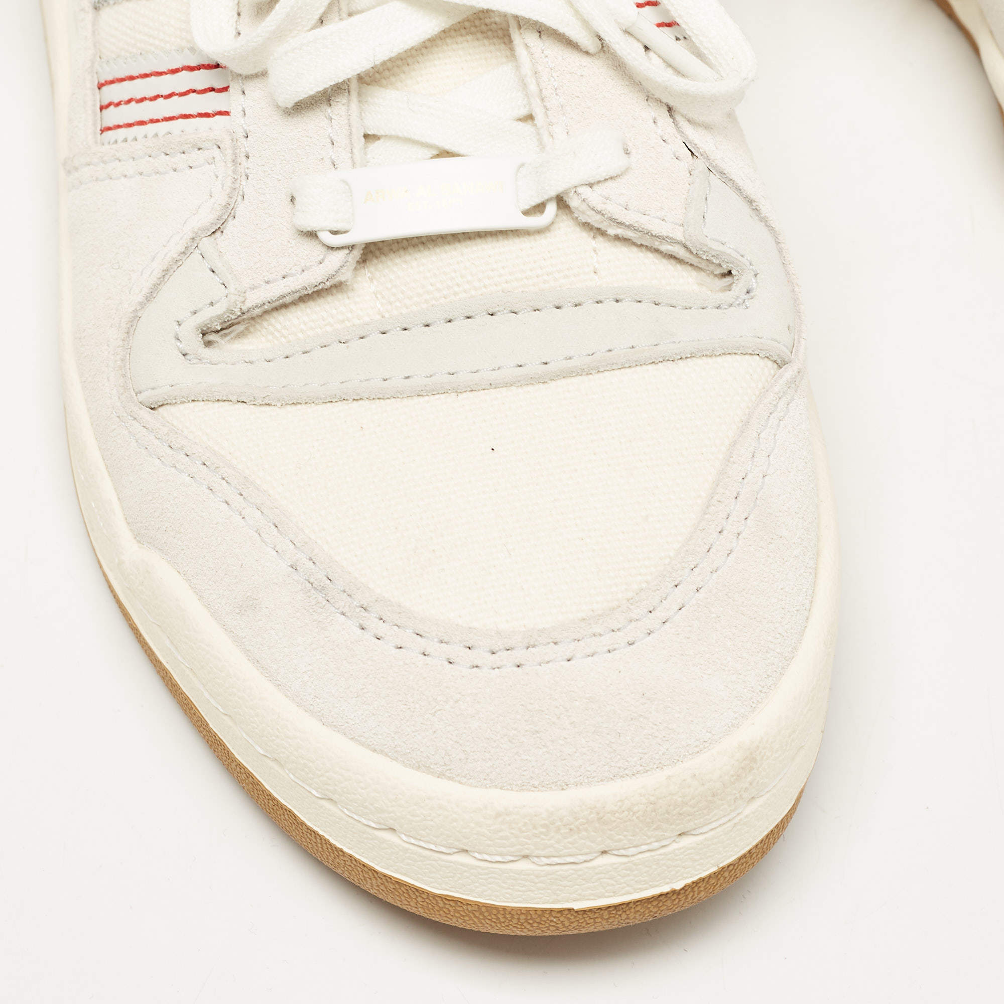 Pre Owned Adidas x Arwa Al Banawi Multicolor Canvas and Suede Forum 84 Low Sneakers Size 38 2/3