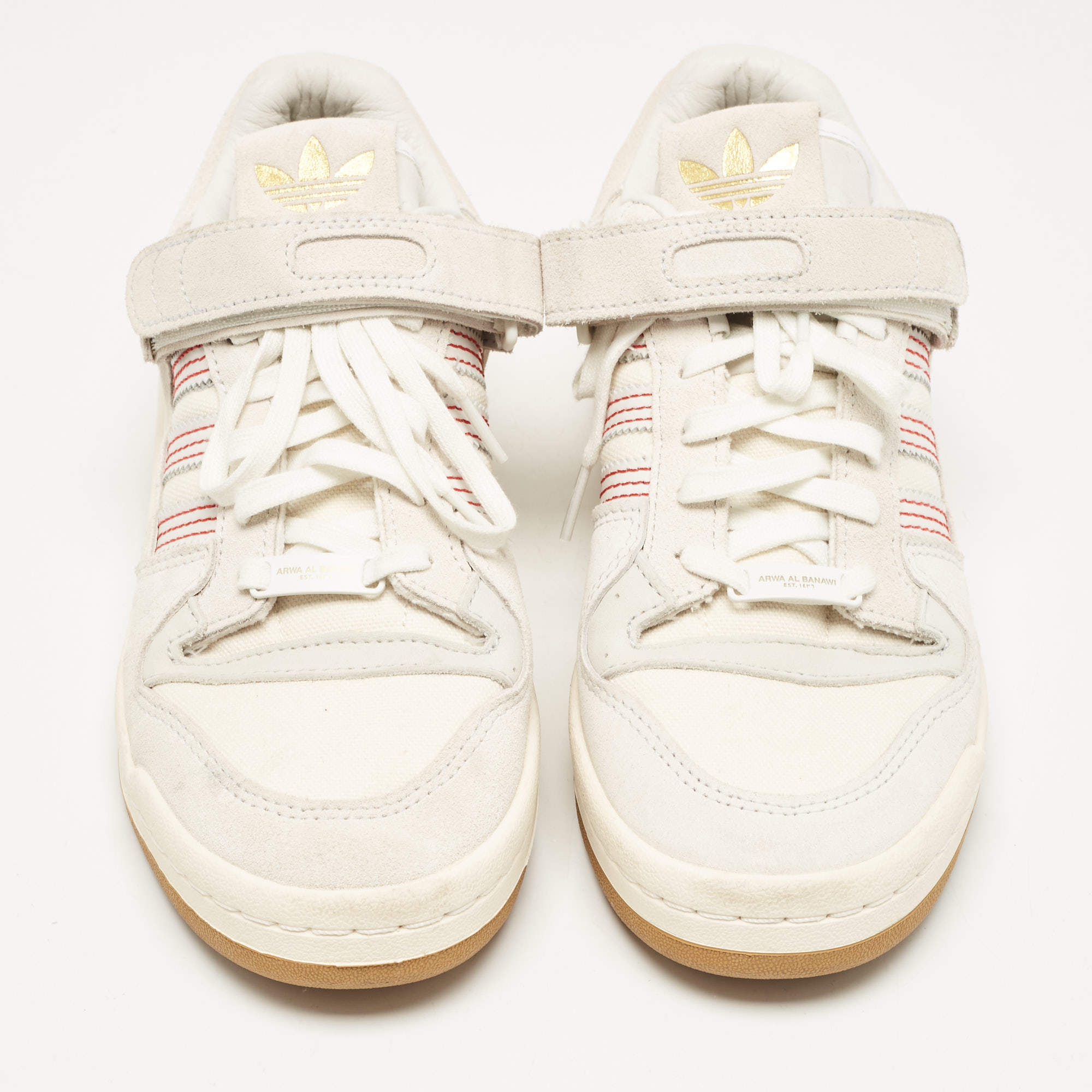 Pre Owned Adidas x Arwa Al Banawi Multicolor Canvas and Suede Forum 84 Low Sneakers Size 38 2/3