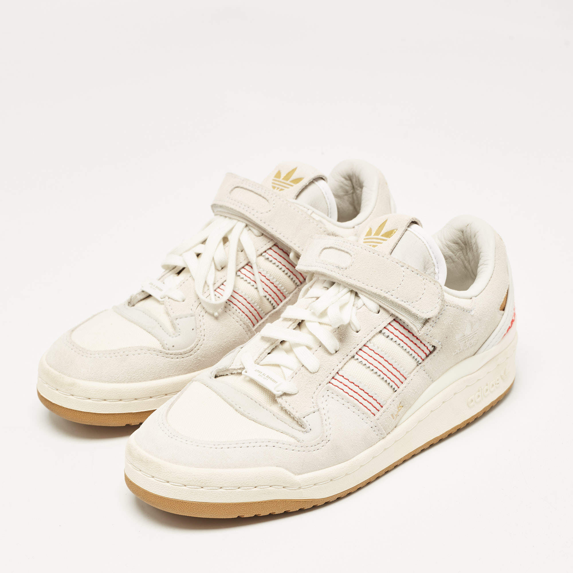 Pre Owned Adidas x Arwa Al Banawi Multicolor Canvas and Suede Forum 84 Low Sneakers Size 38 2/3