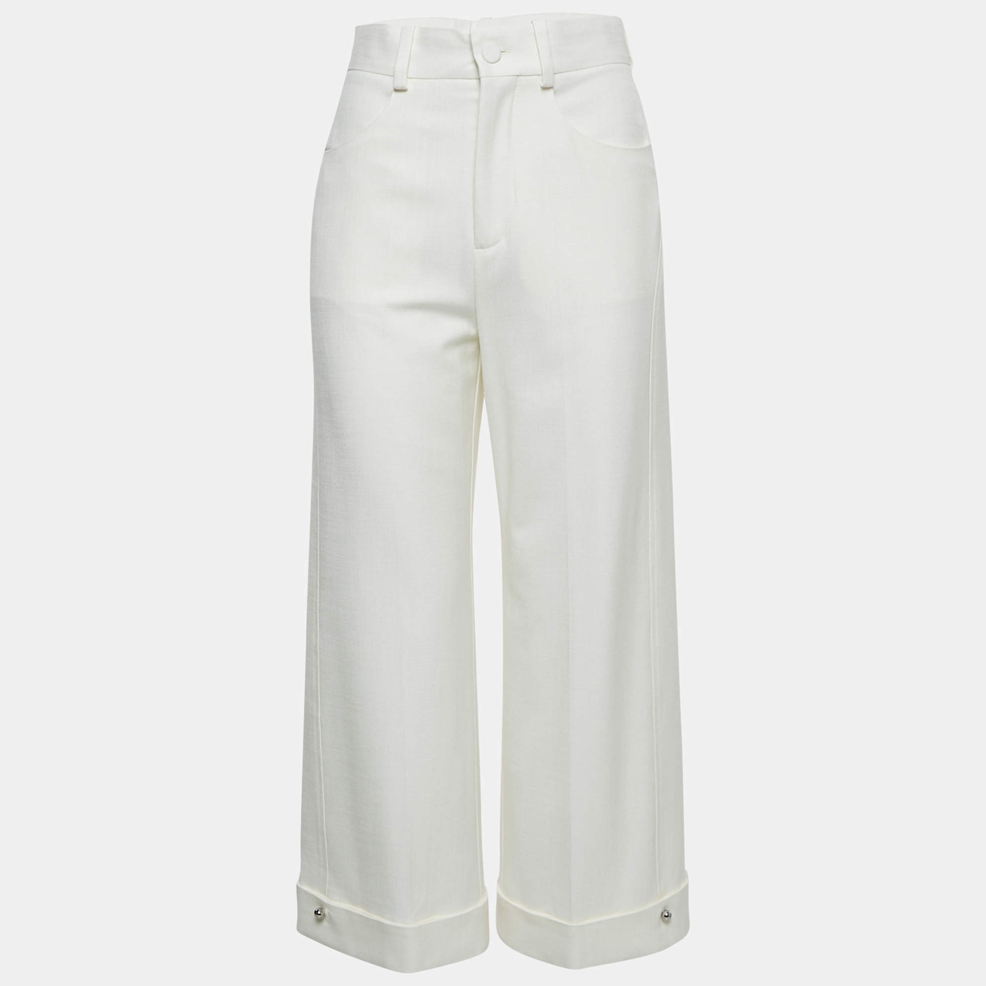Aeron Cream Crossgrain Wide Cuff Jeera Pants XS