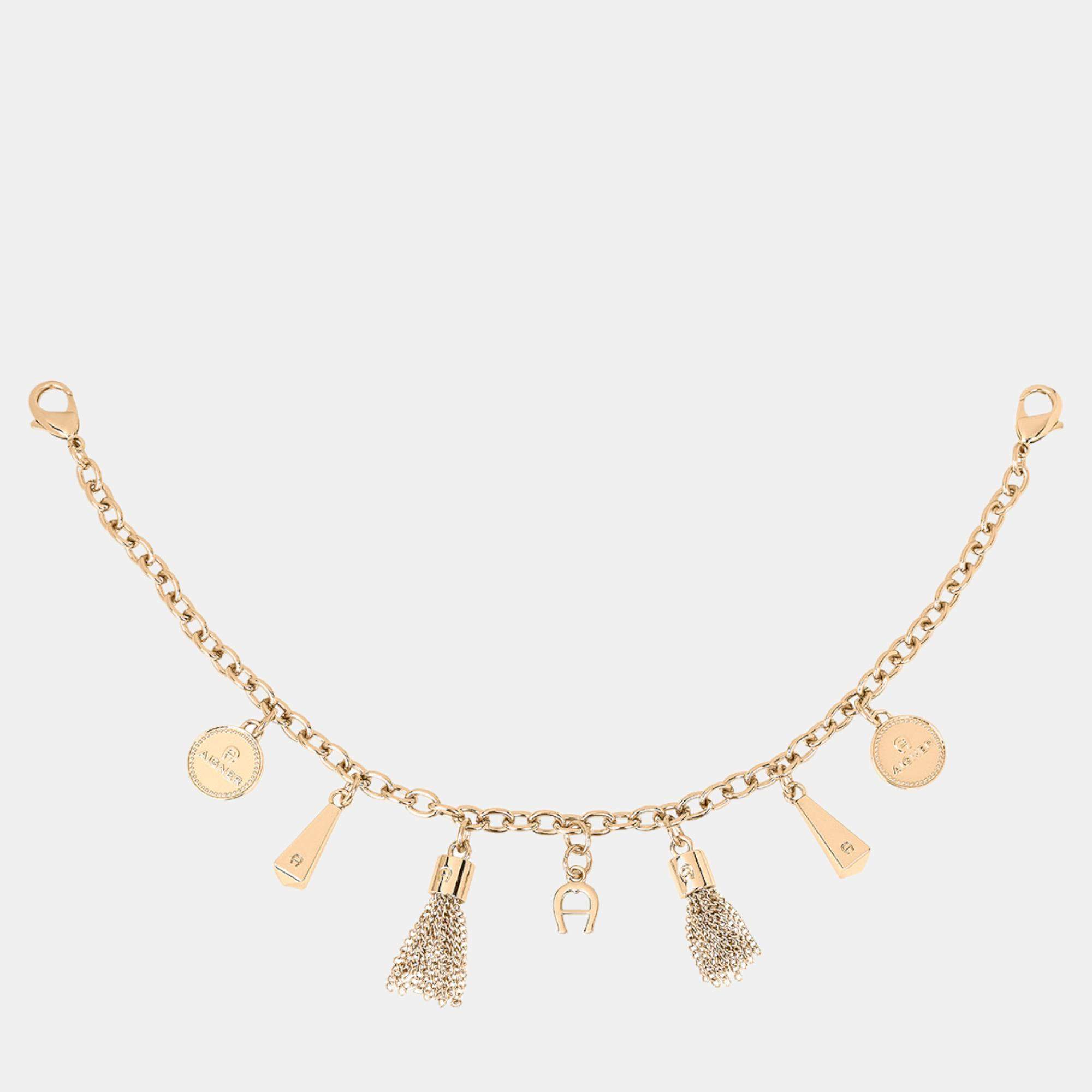 Pre Owned Aigner Gold shiny light gold Metal Charivari Gold Pendant OS