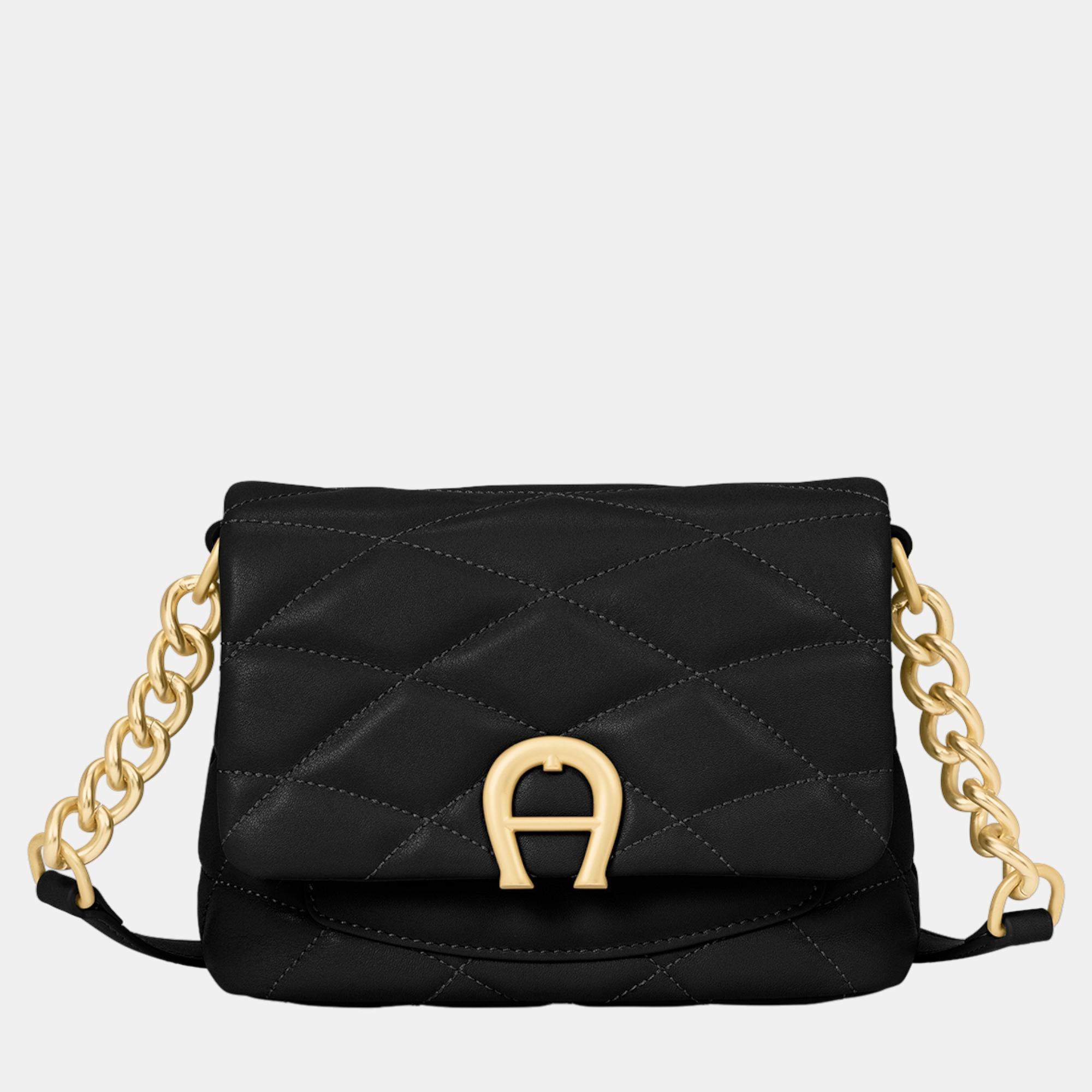 Aigner Black shaking gold Maggie Crossbody bag Black