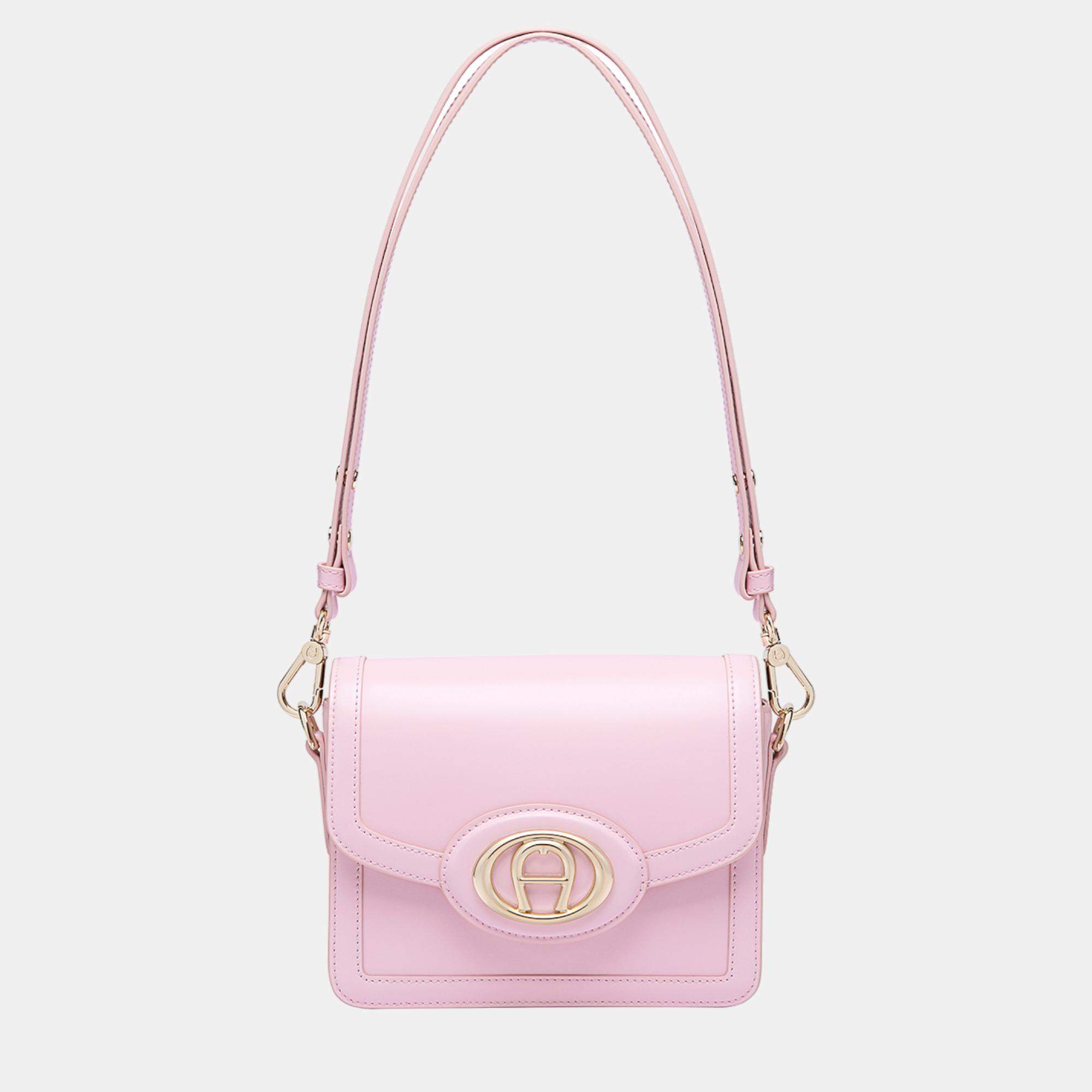 Aigner Soft Pink shiny light gold Metal Luisa Crossbody Bag Soft Pink ...