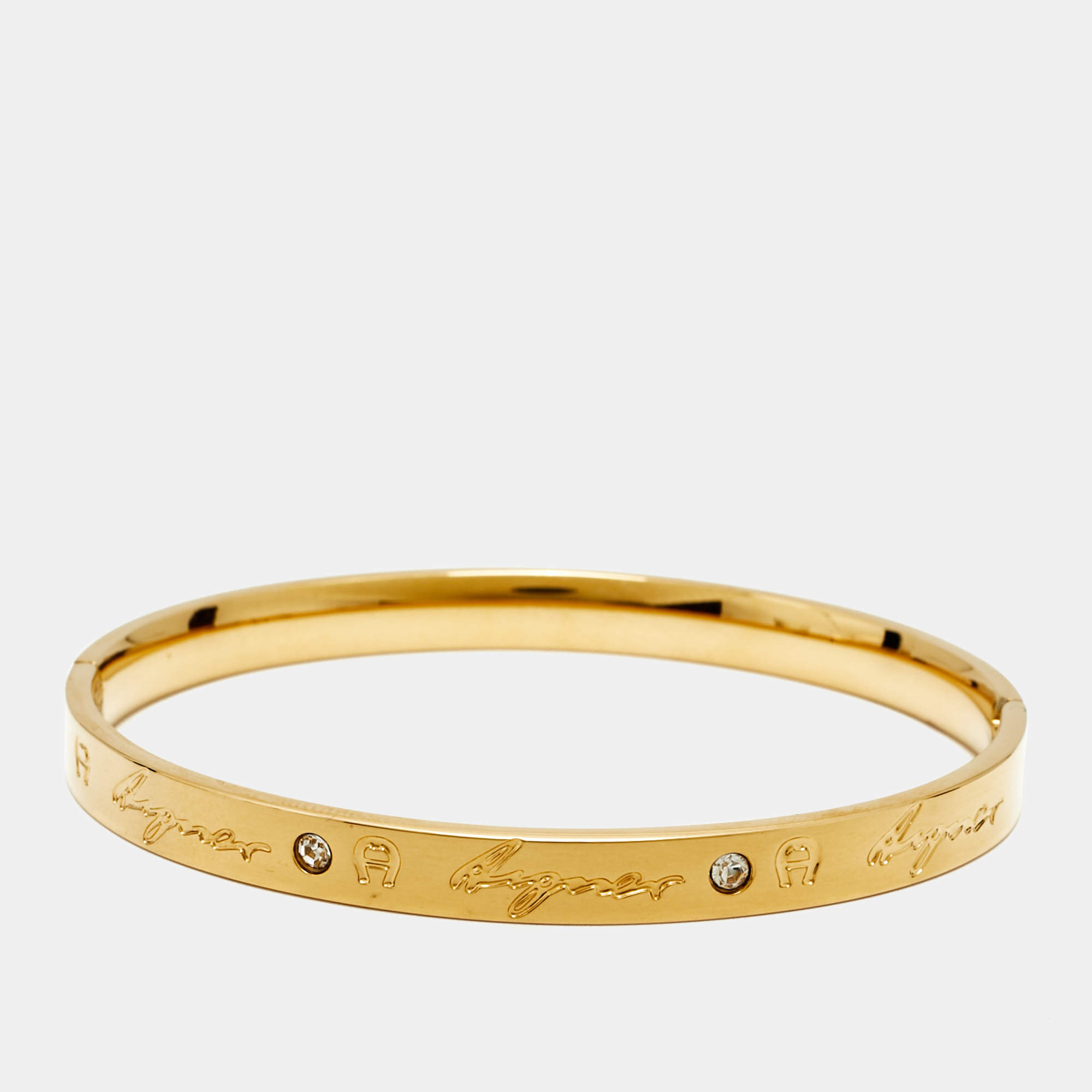 Pre Owned سوار آيغر بلون ذهبي بشعار كريستال