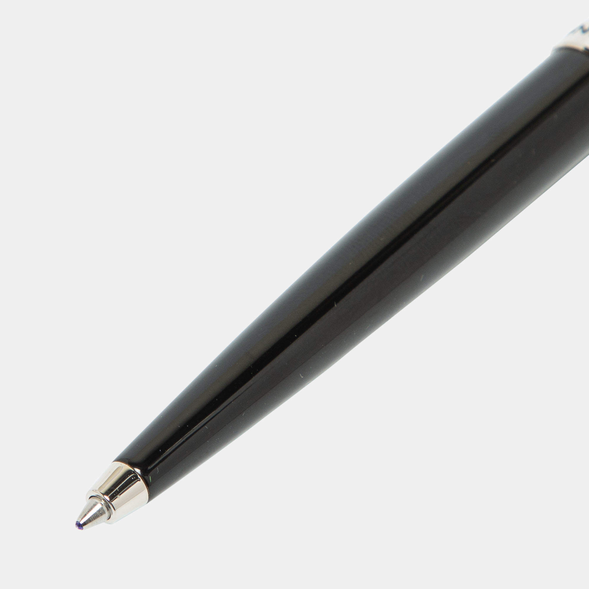 Aigner Black Resin Silver Tone Ballpoint Pen Aigner TLC