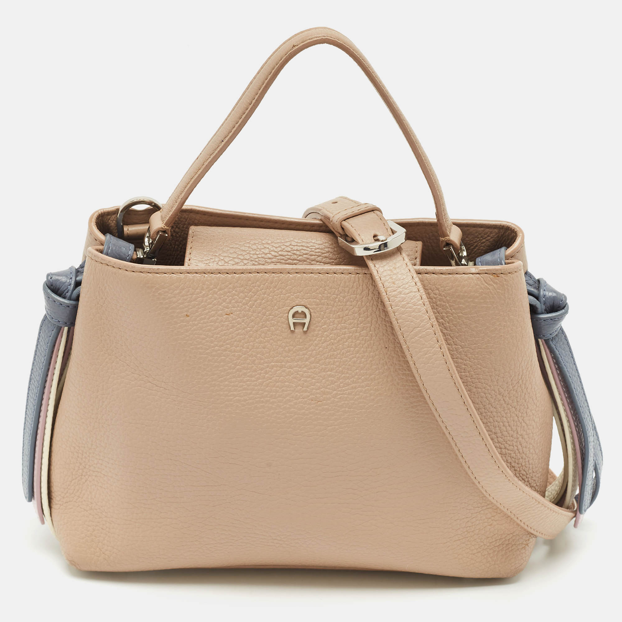 Aigner Beige Leather Top Handle Bag