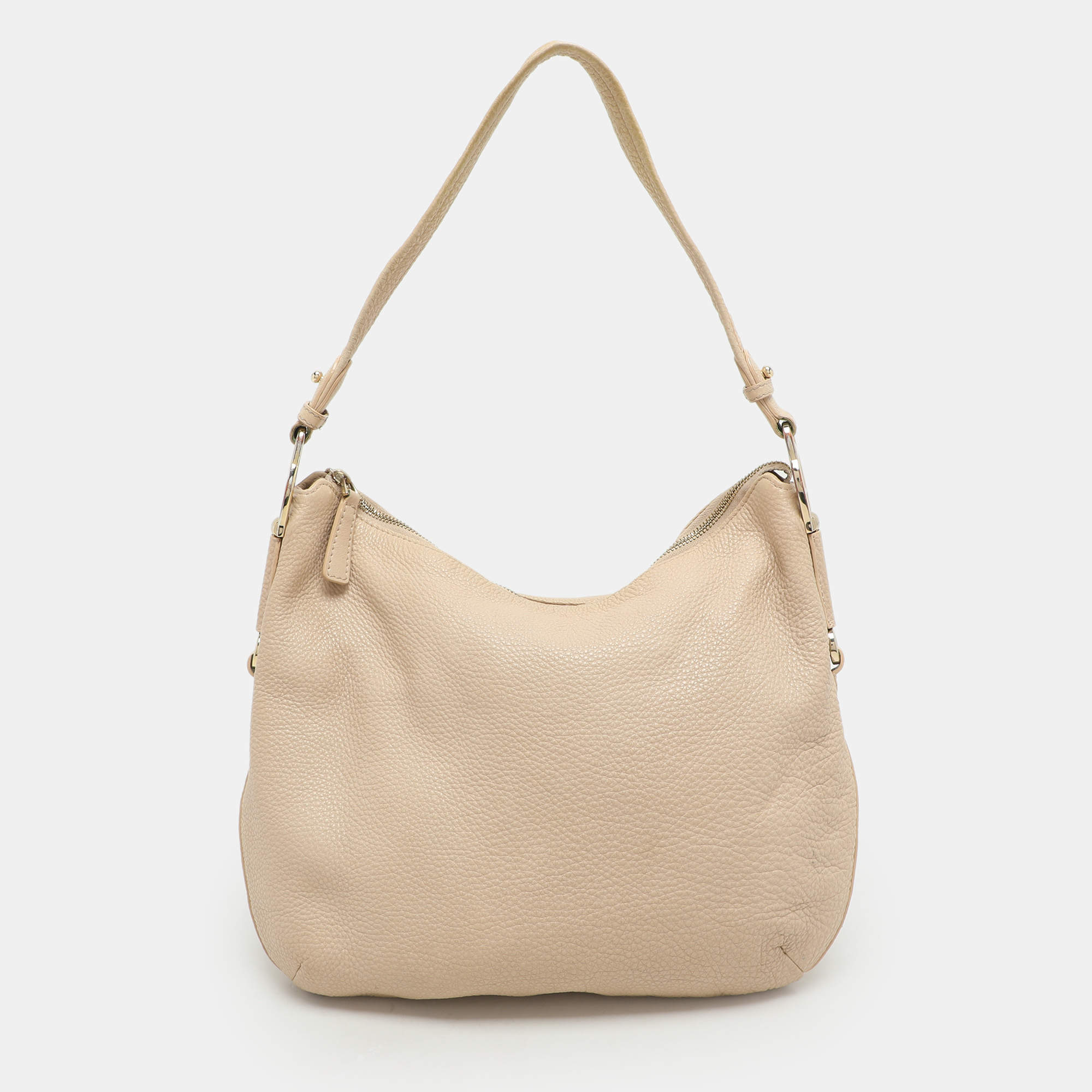 Pre Owned Aigner Beige Leather Hobo
