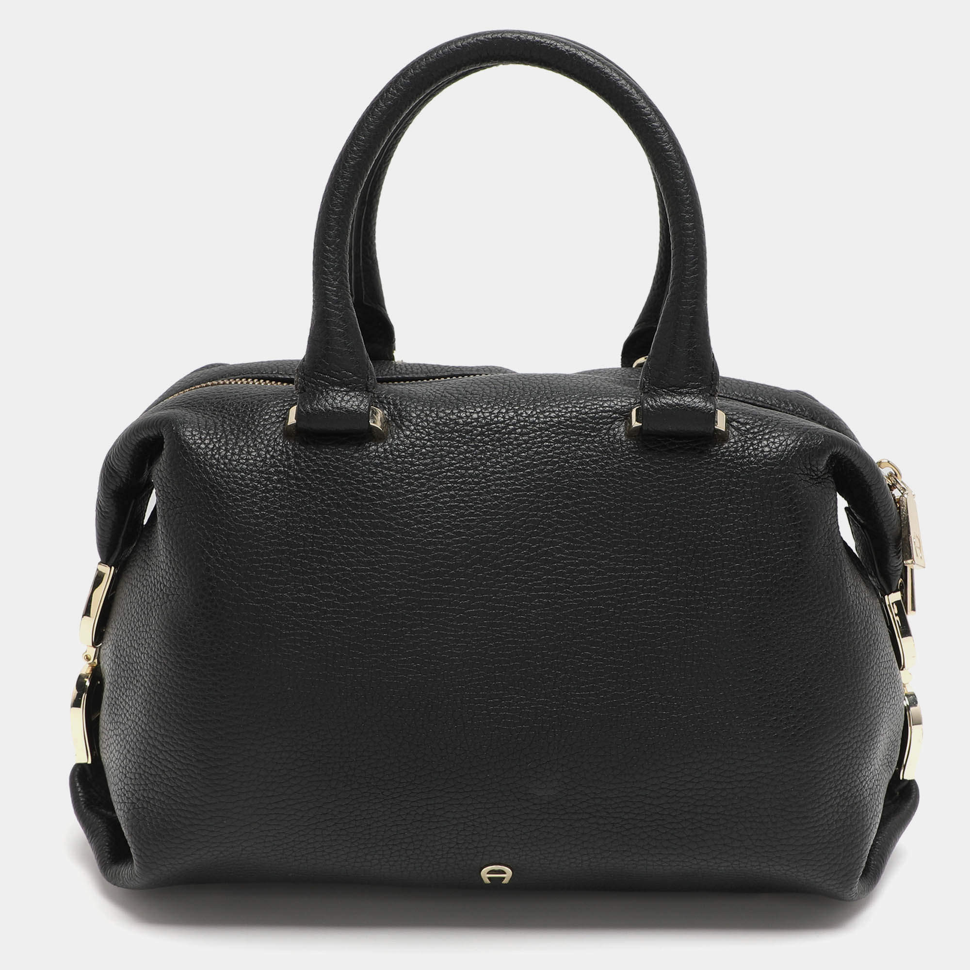 Pre Owned Aigner Black Leather Satchel
