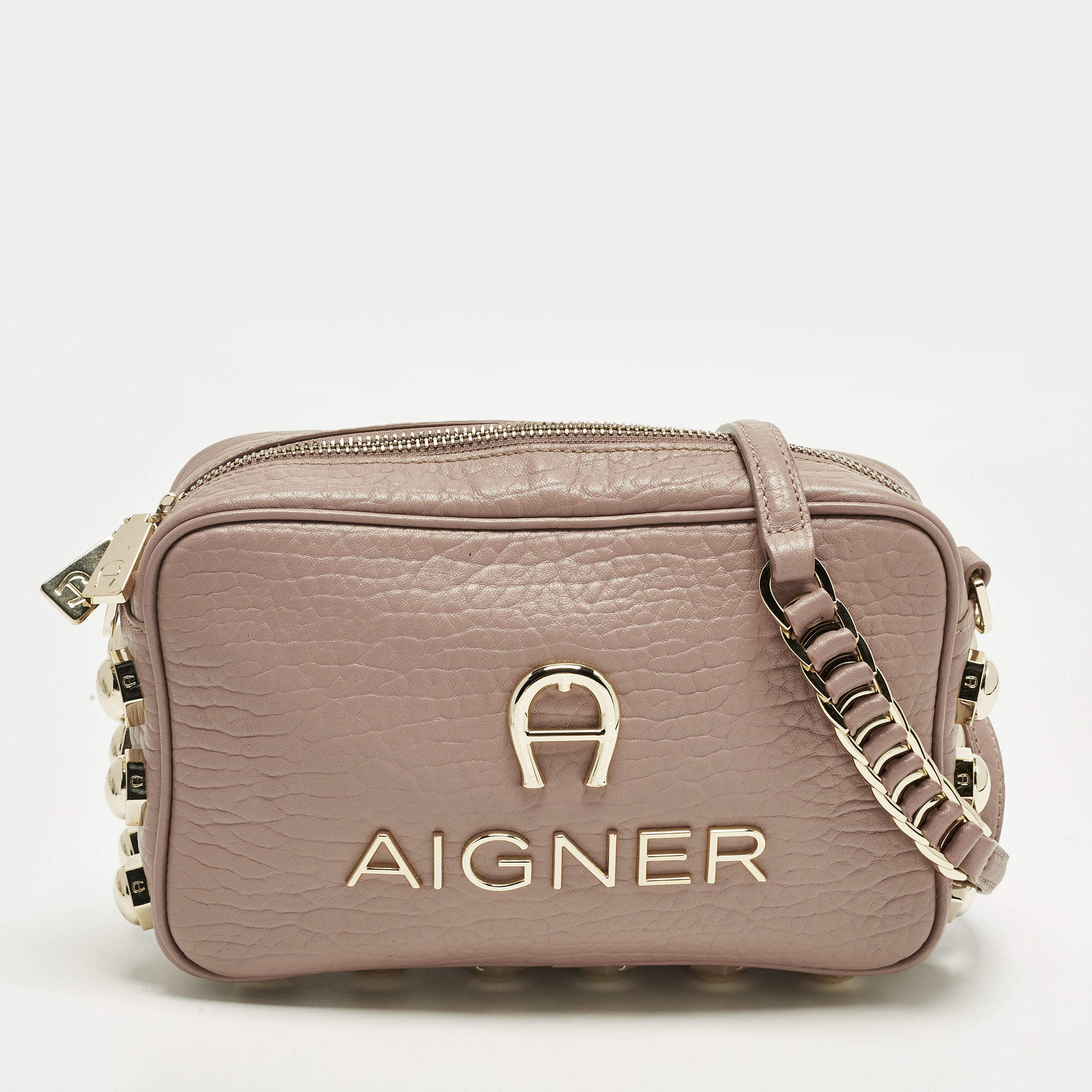 مملوكة مسبقًا Aigner BombeA Old Rose Leather Camera Bag